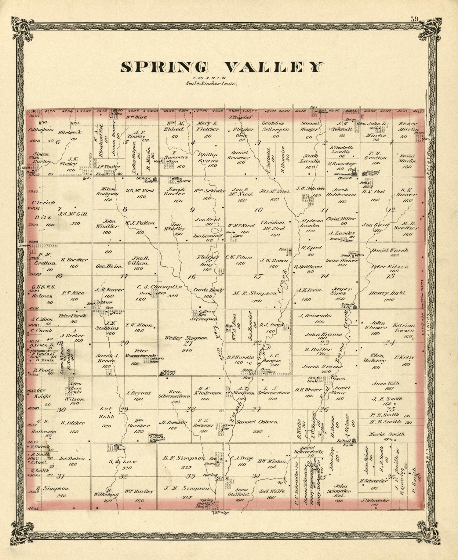 This old map of Spring Valley from Edwards&