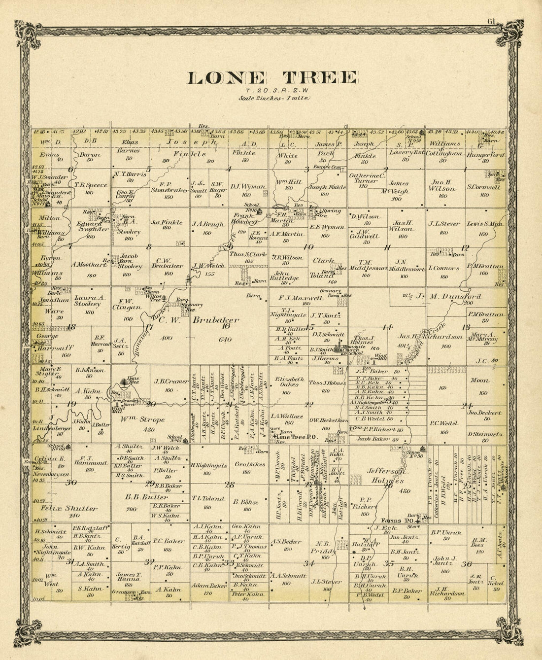 This old map of Lone Tree from Edwards&