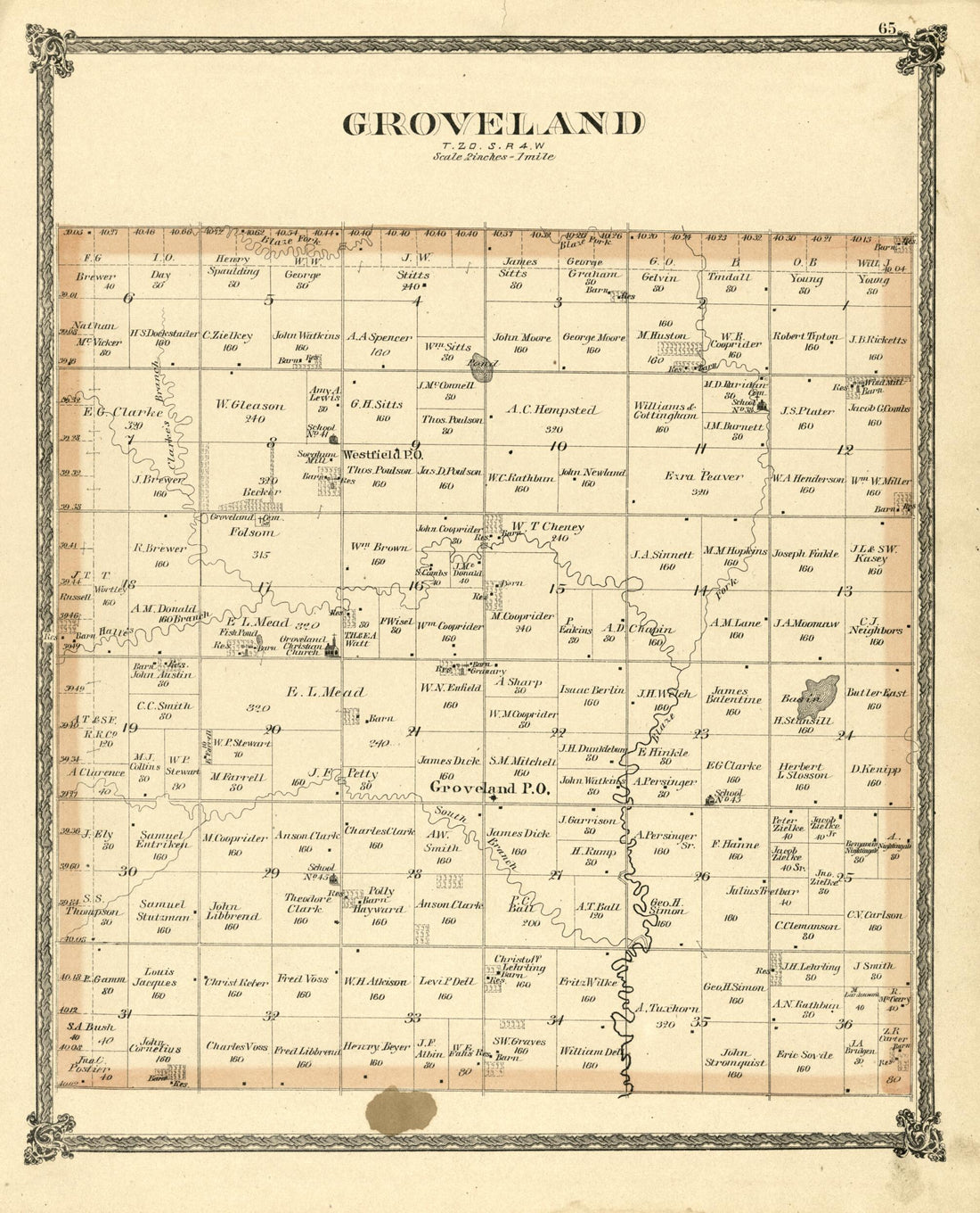 This old map of Groveland from Edwards&