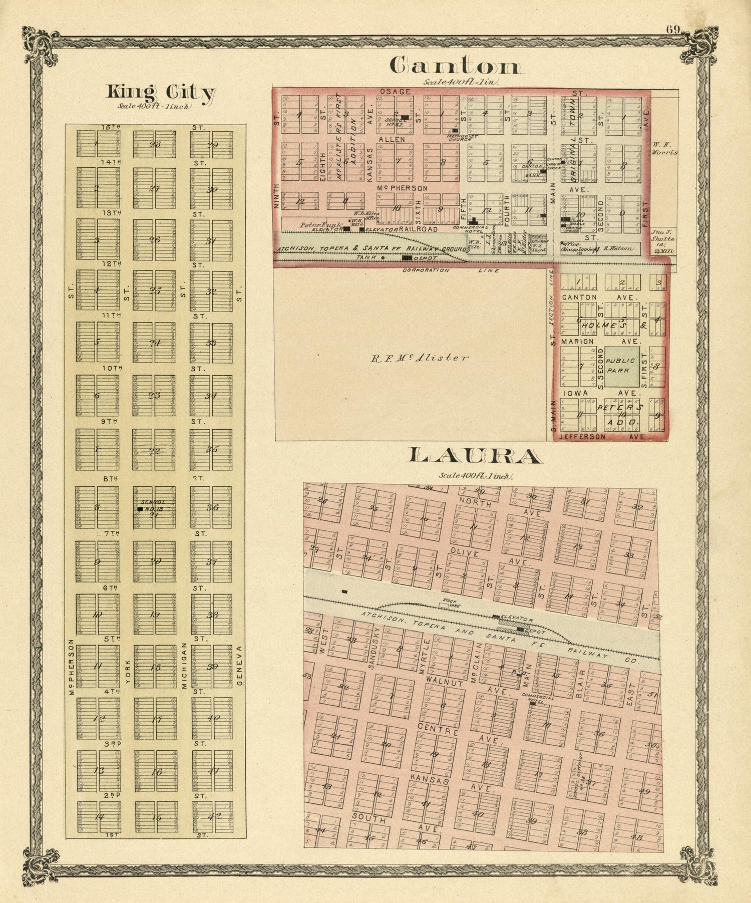 This old map of King City; Canton, Laura from Edwards&