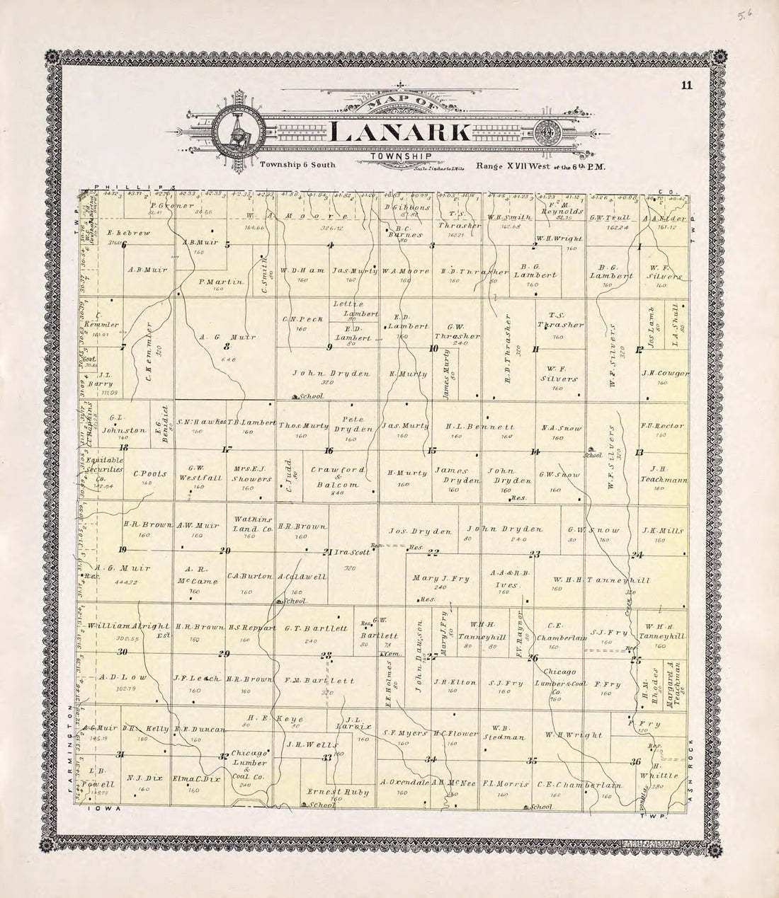 This old map of Lanark from Standard Atlas of Rooks County, Kansas from 1904 was created by  Geo. A. Ogle &amp; Co in 1904