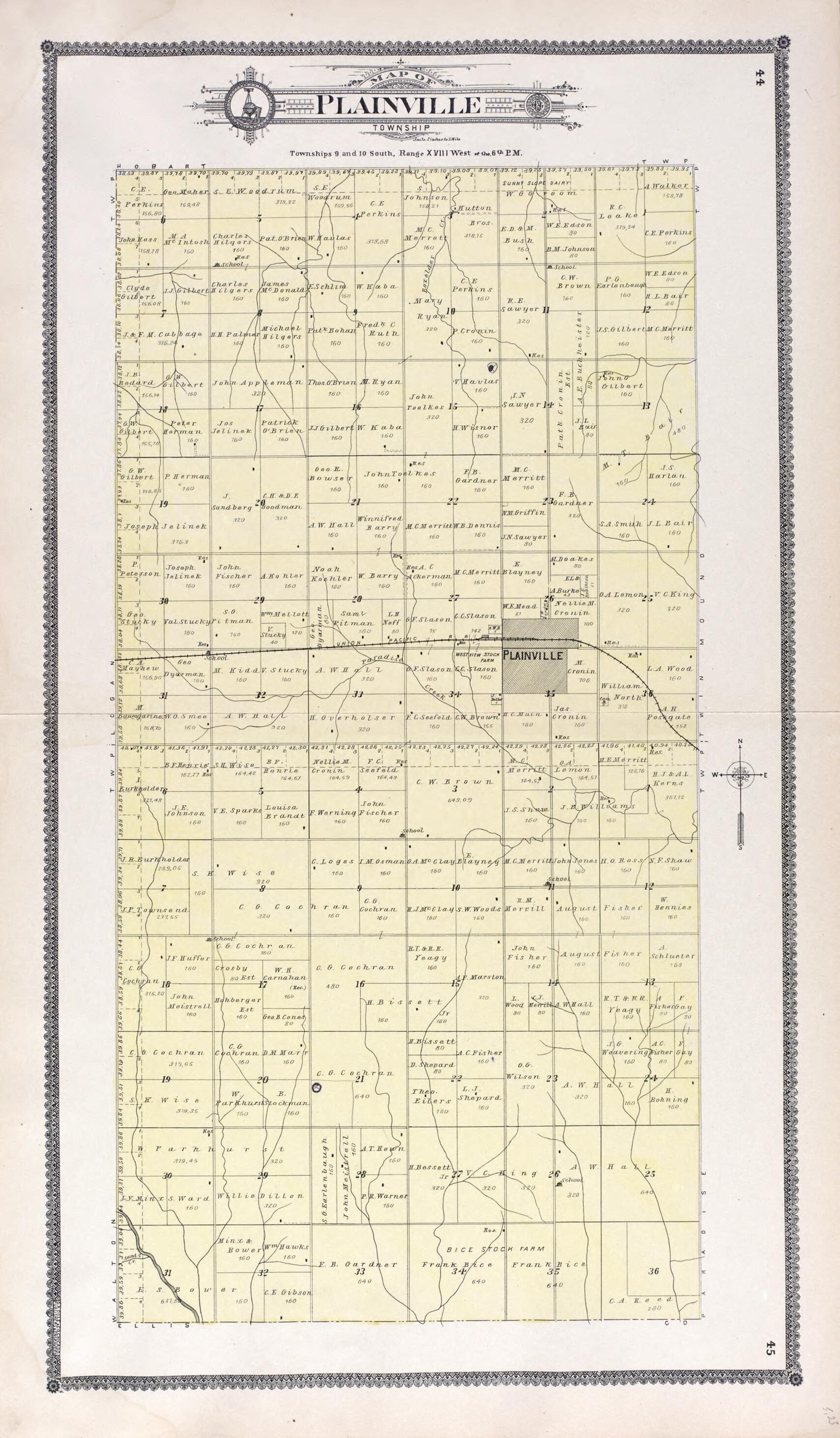 This old map of Plainfield from Standard Atlas of Rooks County, Kansas from 1904 was created by  Geo. A. Ogle &amp; Co in 1904