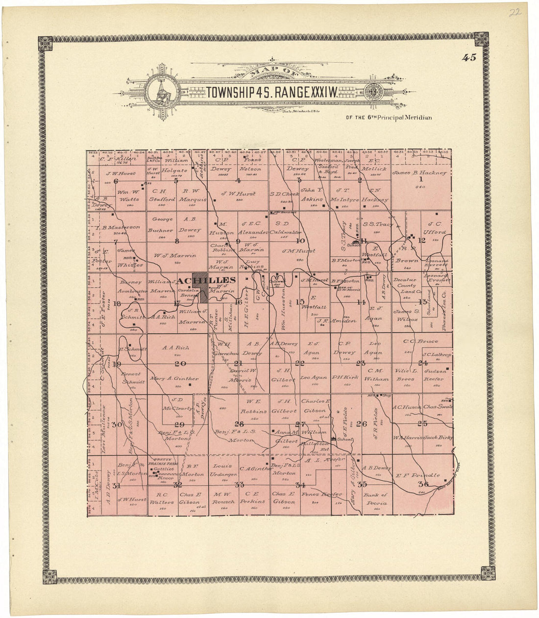 This old map of Map of Township 4 S. Range XXXI W. from Standard Atlas of Rawlins County, Kansas from 1906 was created by  Geo. A. Ogle &amp; Co in 1906