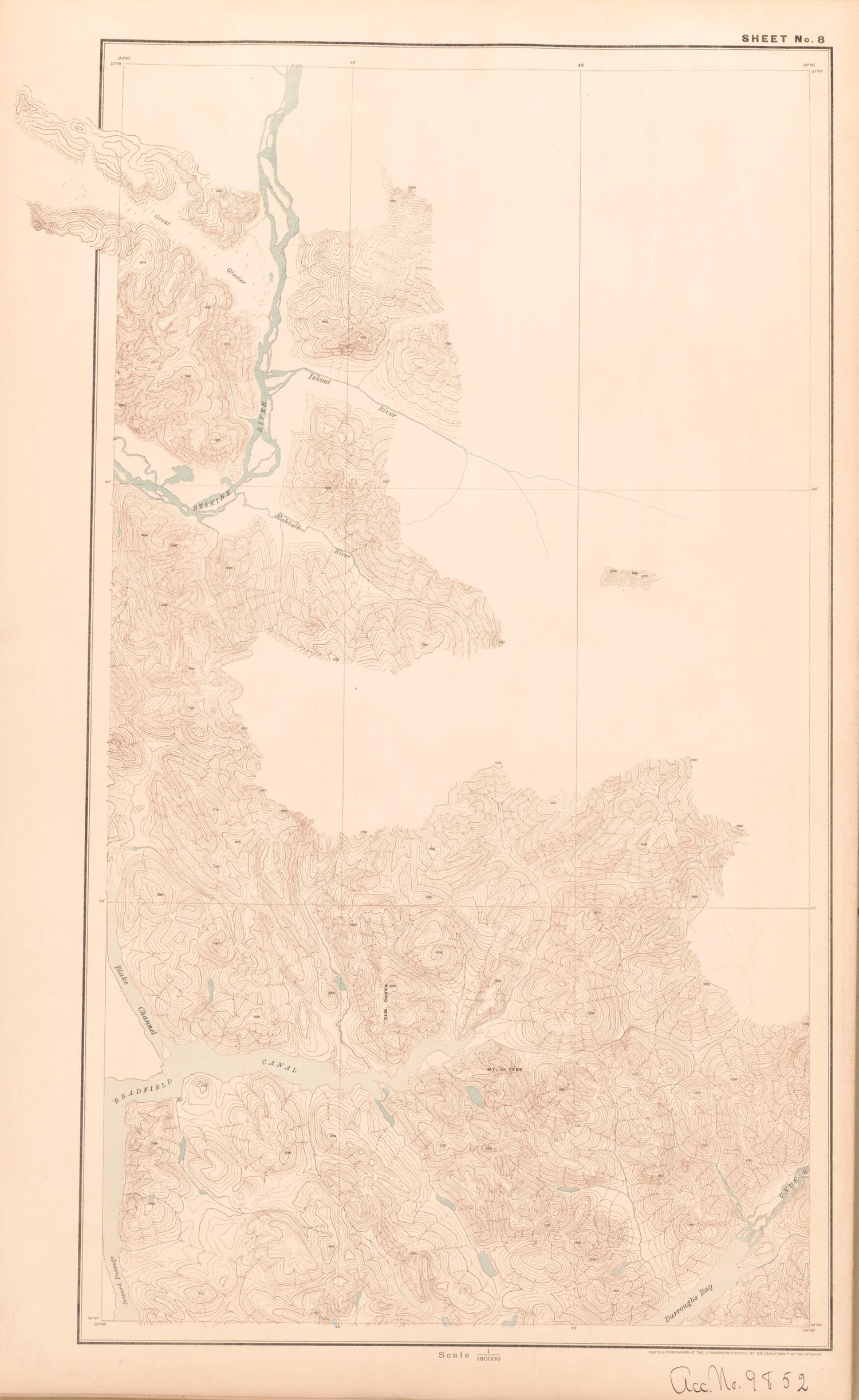 This old map of Sheet 8 from Alaskan Boundary Atlas from 1895 from 1895 was created by  International Boundary Commission in 1895