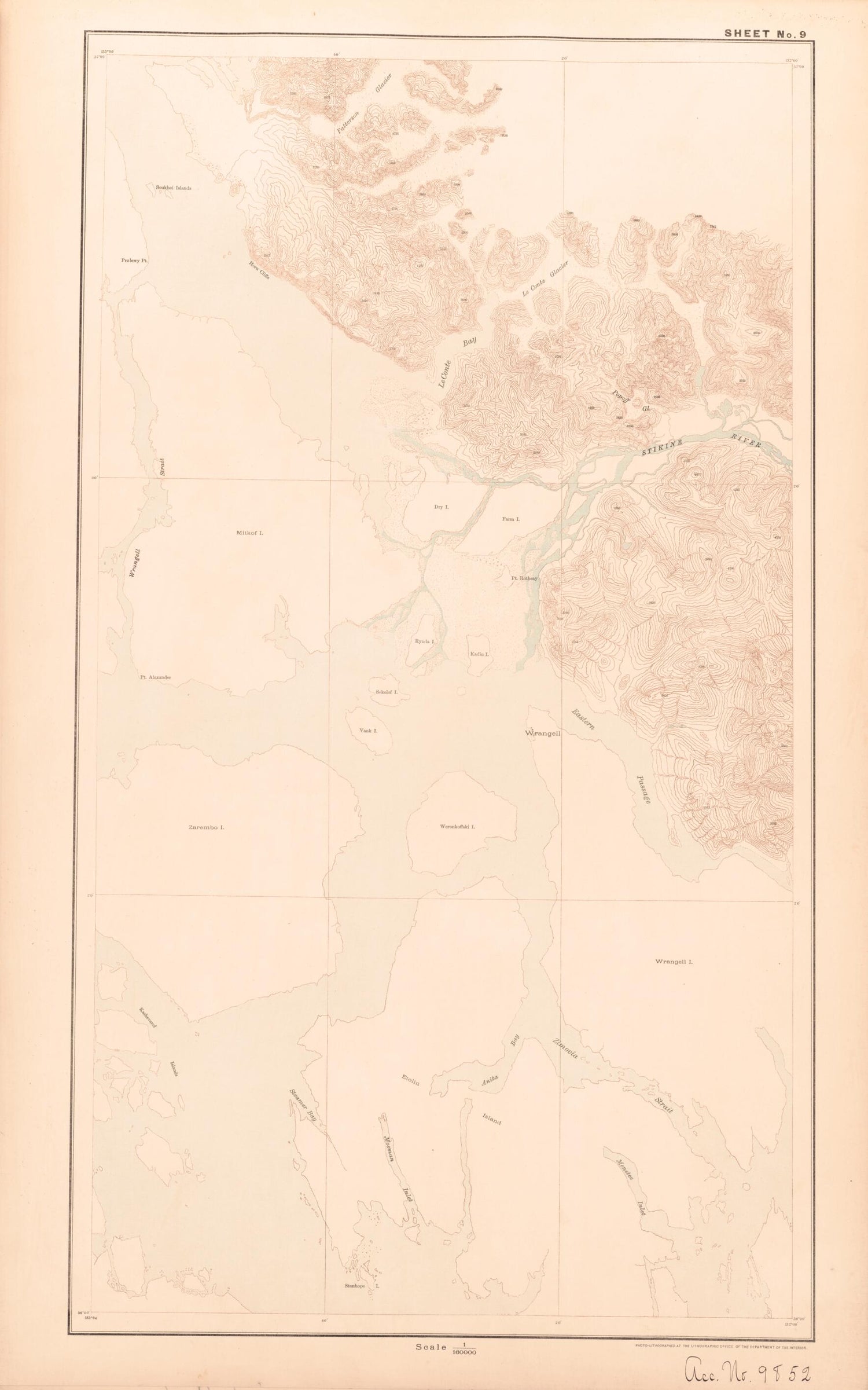 This old map of Sheet 9 from Alaskan Boundary Atlas from 1895 from 1895 was created by  International Boundary Commission in 1895