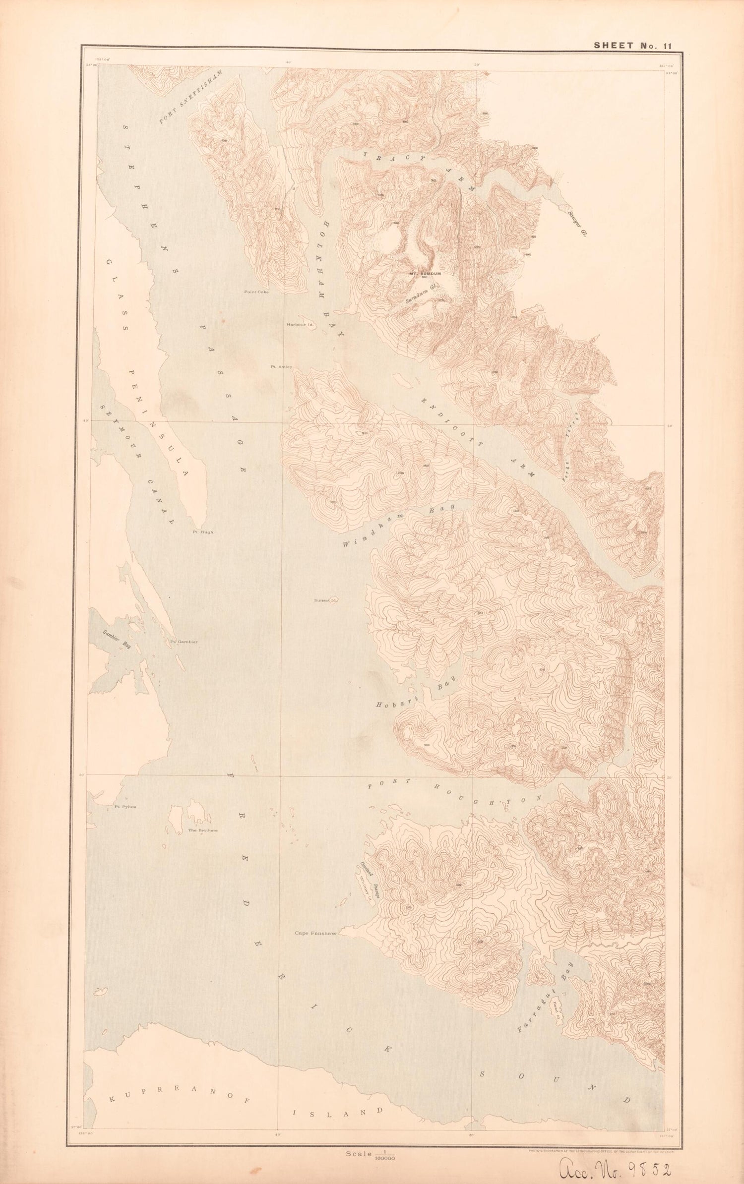 This old map of Sheet 11 from Alaskan Boundary Atlas from 1895 from 1895 was created by  International Boundary Commission in 1895