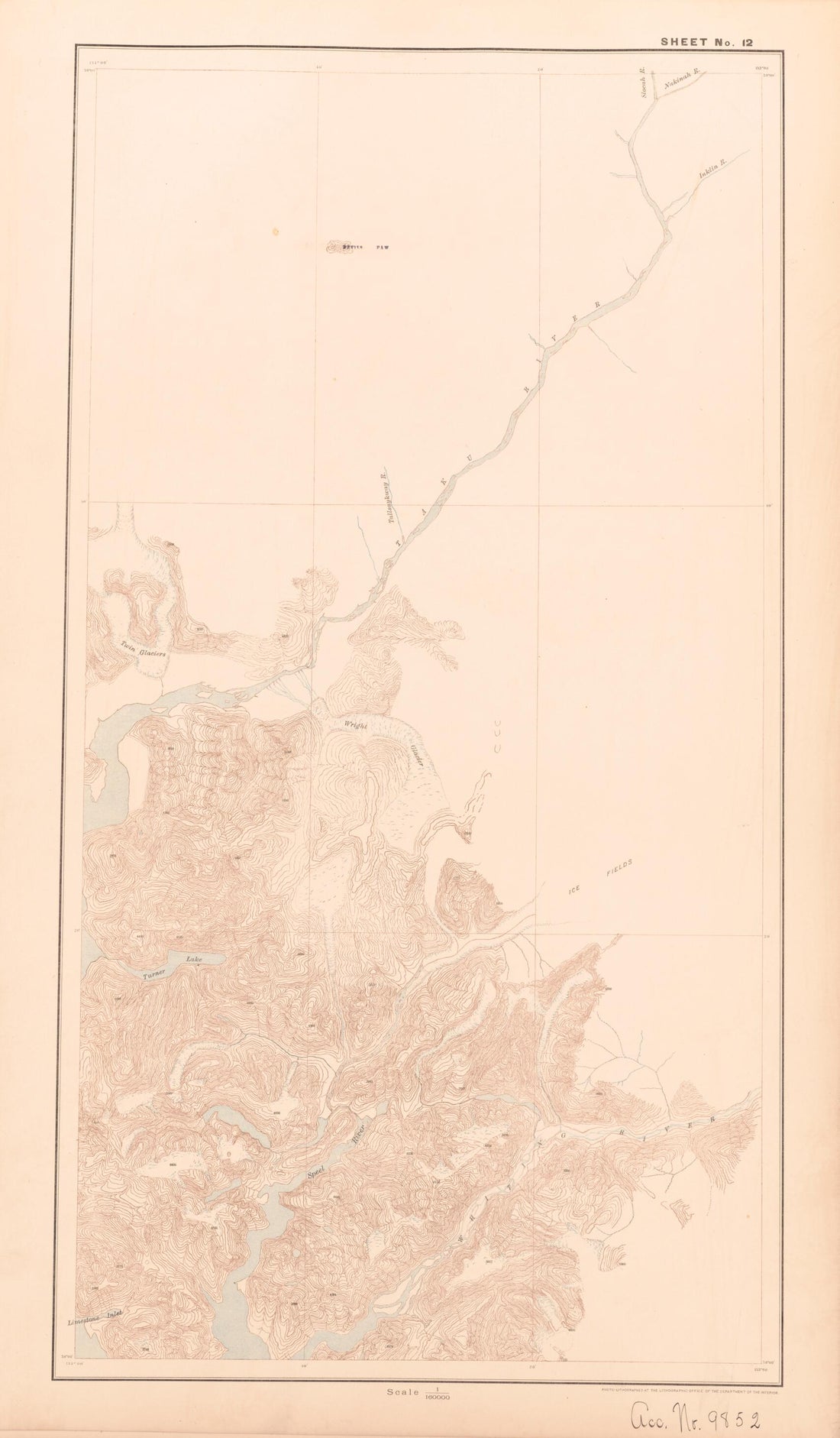 This old map of Sheet 12 from Alaskan Boundary Atlas from 1895 from 1895 was created by  International Boundary Commission in 1895