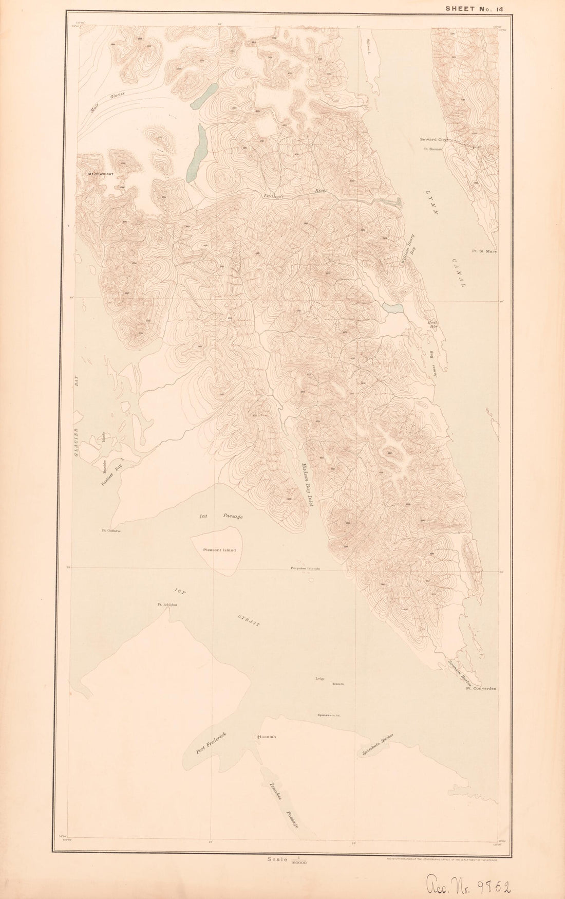 This old map of Sheet 14 from Alaskan Boundary Atlas from 1895 from 1895 was created by  International Boundary Commission in 1895