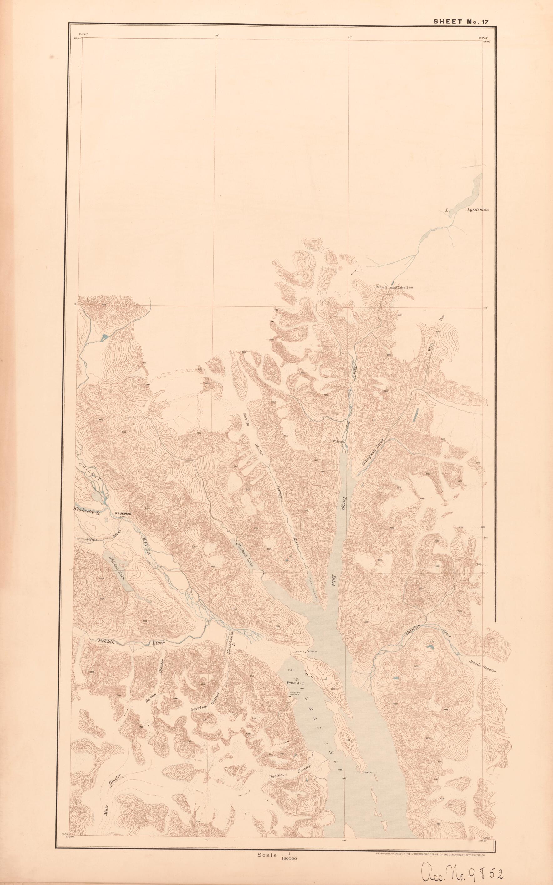 This old map of Sheet 17 from Alaskan Boundary Atlas from 1895 from 1895 was created by  International Boundary Commission in 1895