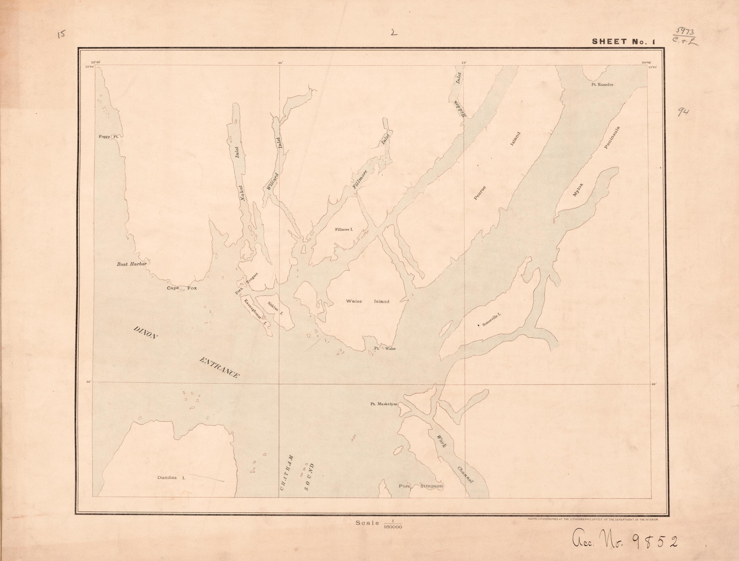 This old map of Sheet 1 from Alaskan Boundary Atlas from 1895 from 1895 was created by  International Boundary Commission in 1895