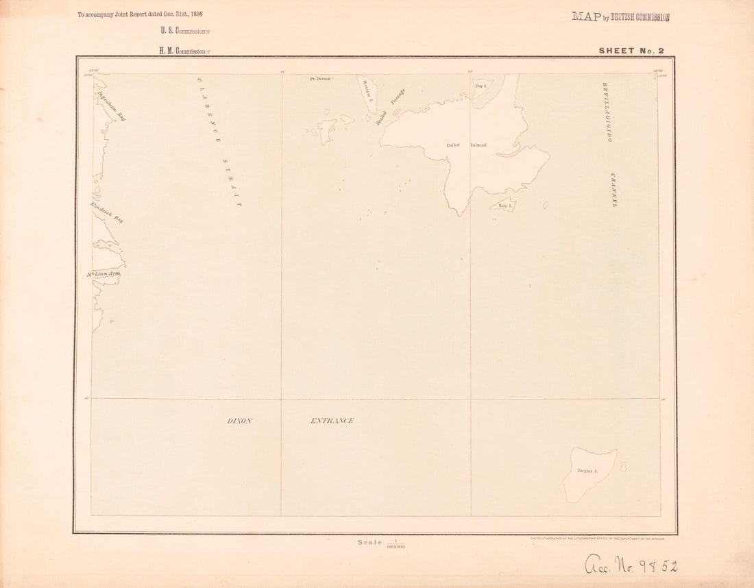 This old map of Sheet 2 from Alaskan Boundary Atlas from 1895 from 1895 was created by  International Boundary Commission in 1895