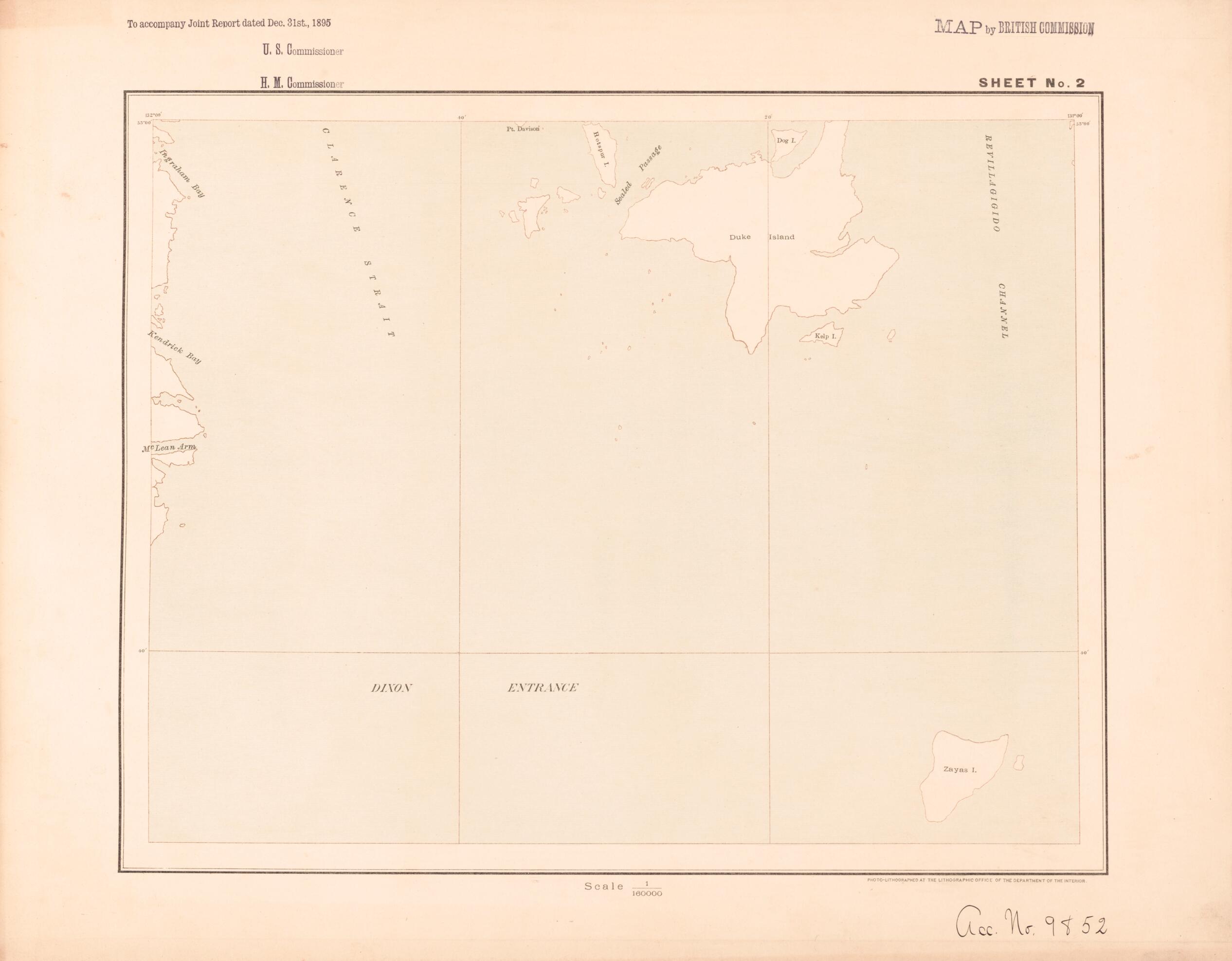 This old map of Sheet 2 from Alaskan Boundary Atlas from 1895 from 1895 was created by  International Boundary Commission in 1895