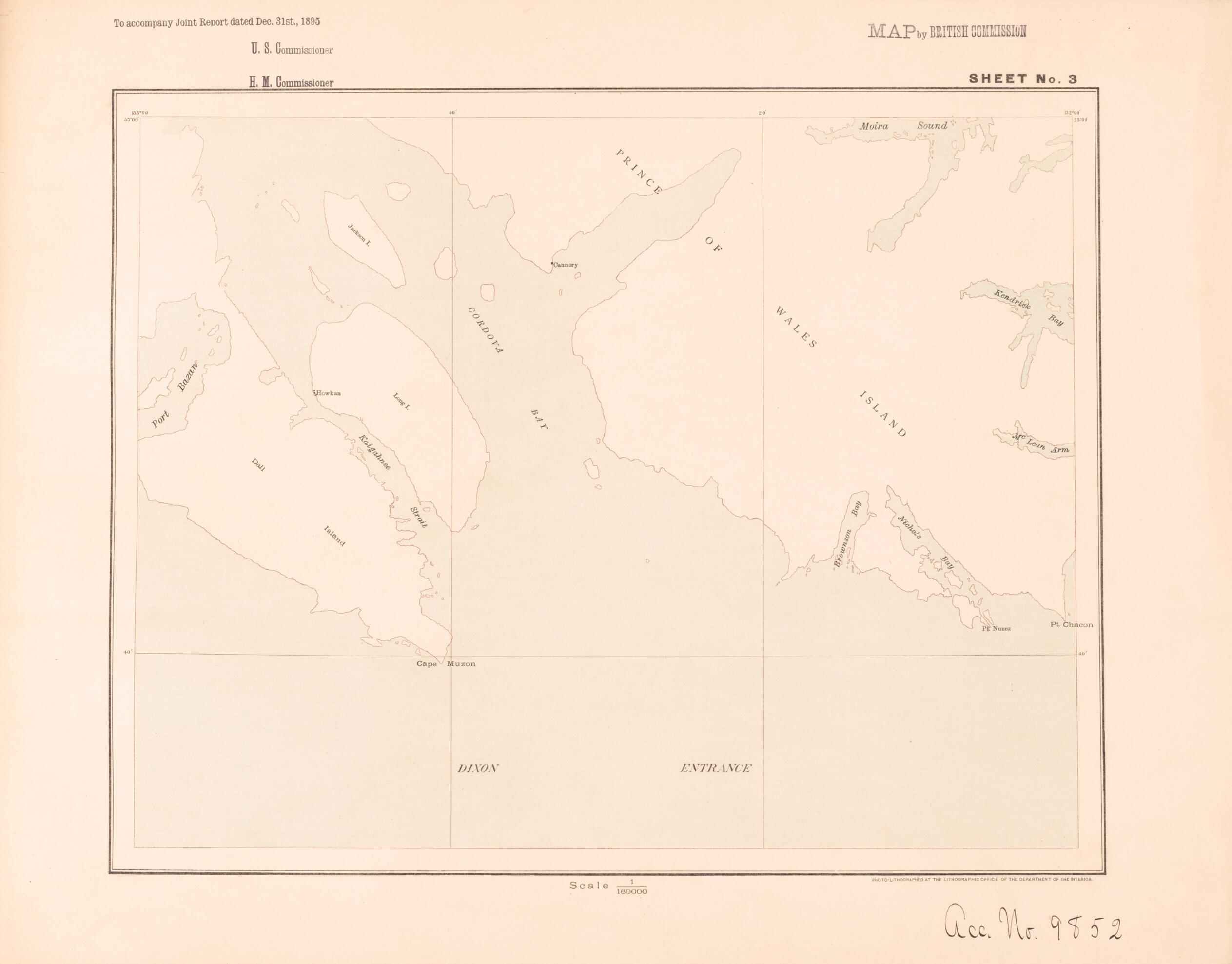 This old map of Sheet 3 from Alaskan Boundary Atlas from 1895 from 1895 was created by  International Boundary Commission in 1895