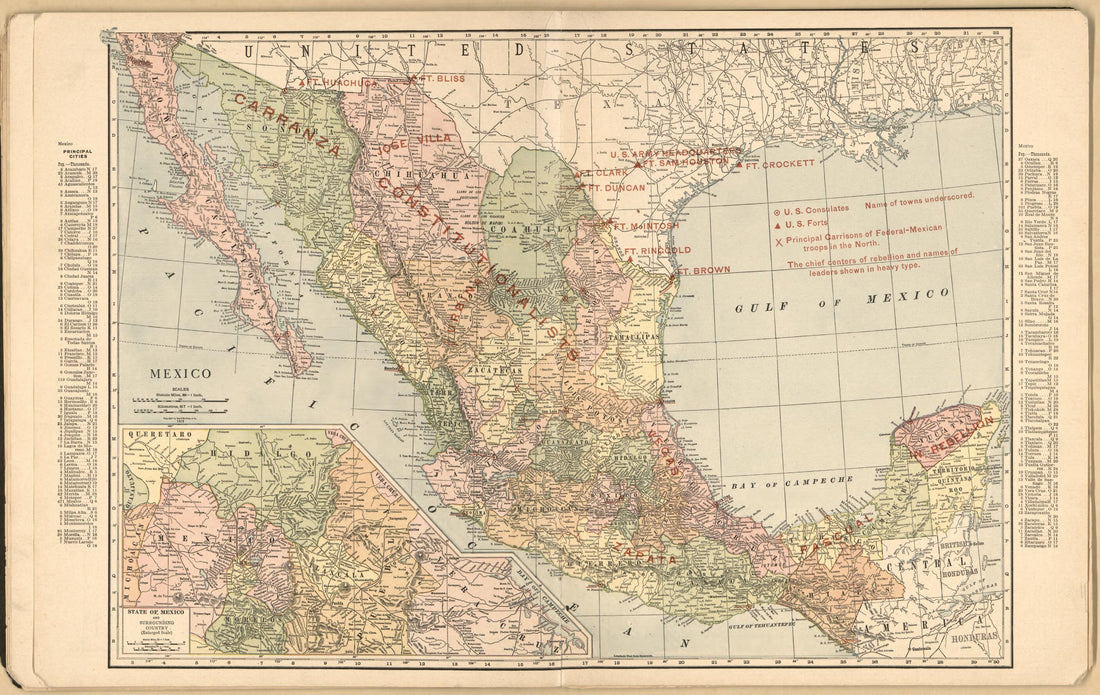 This old map of Mexico: from 1913 from Mexican Revolution from 1913 was created by  Rand McNally and Company in 1913
