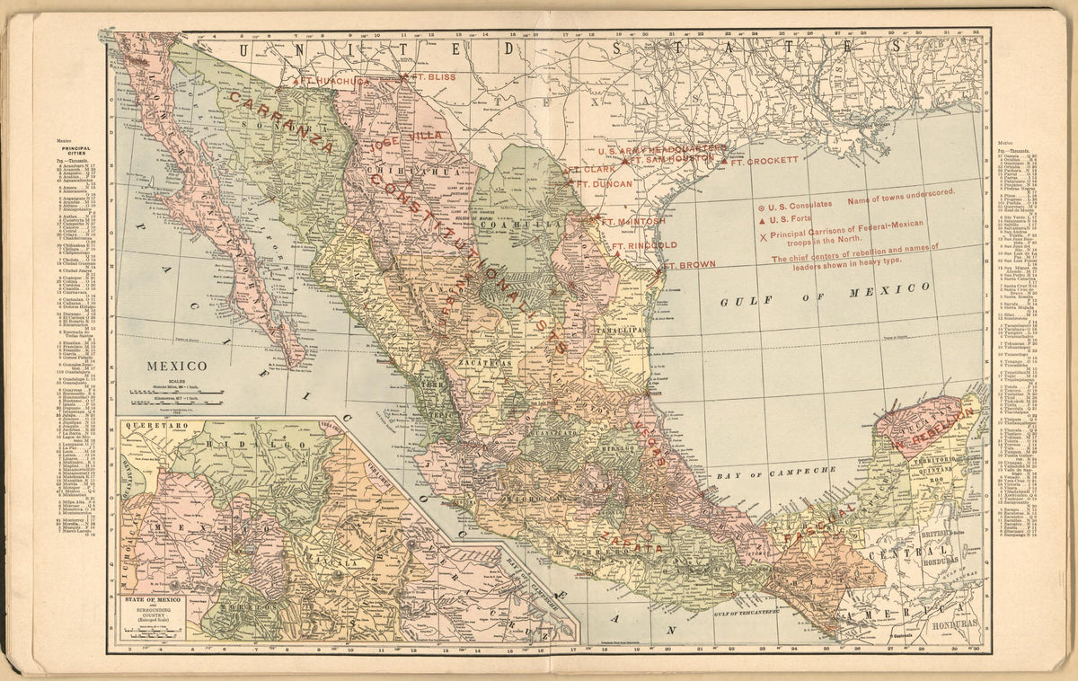 Mexico: 1913 from Mexican Revolution 1913 by Relic Map Company