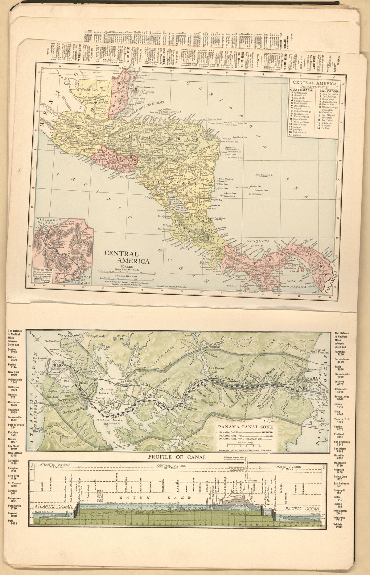 Central America; Panama Canal Zone from Mexican Revolution 1913 by Relic Map Company