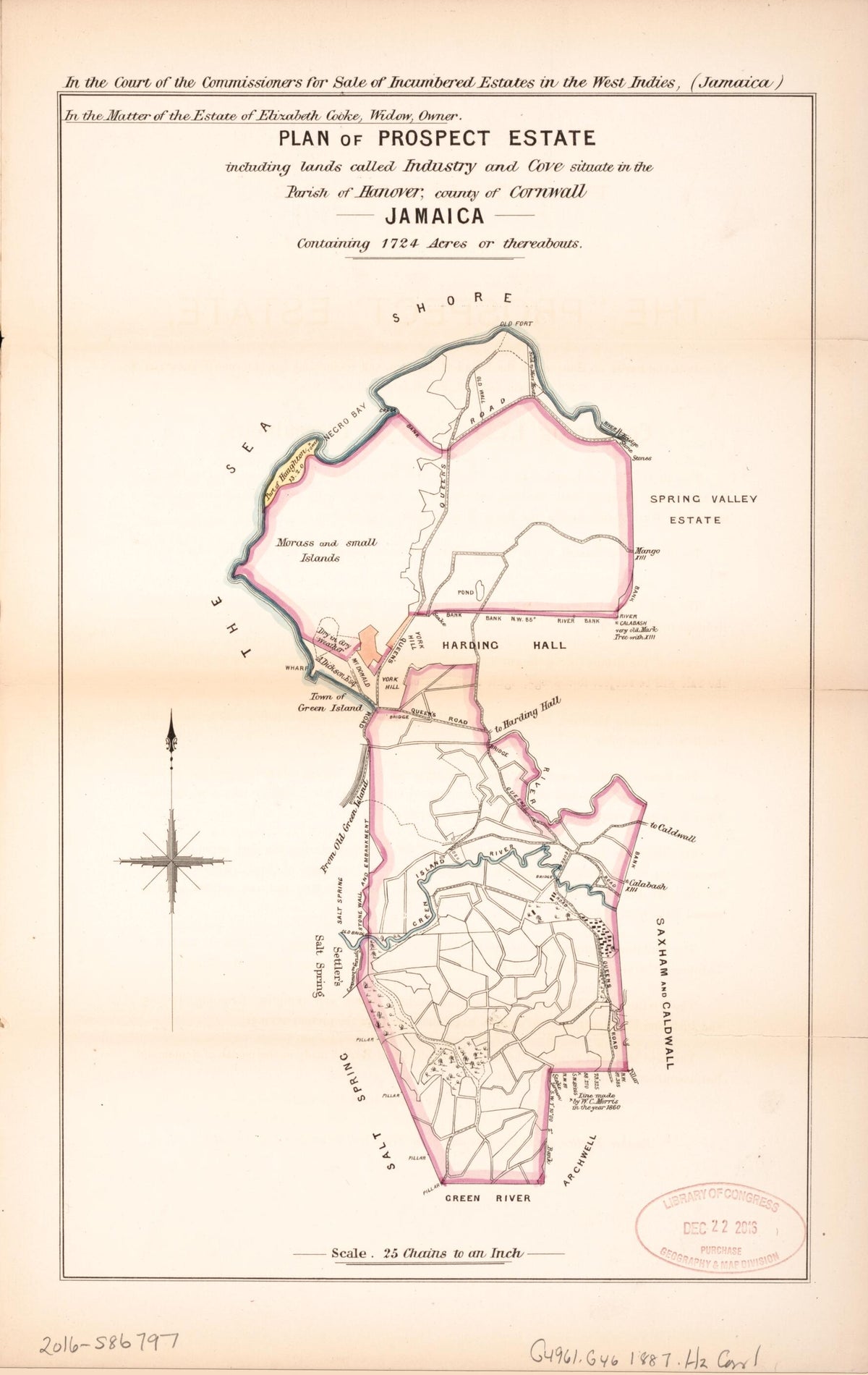 Plan of Prospect Estate from Encumbered Estates In the West Indies (Jamaica) 1887 by Relic Map Company