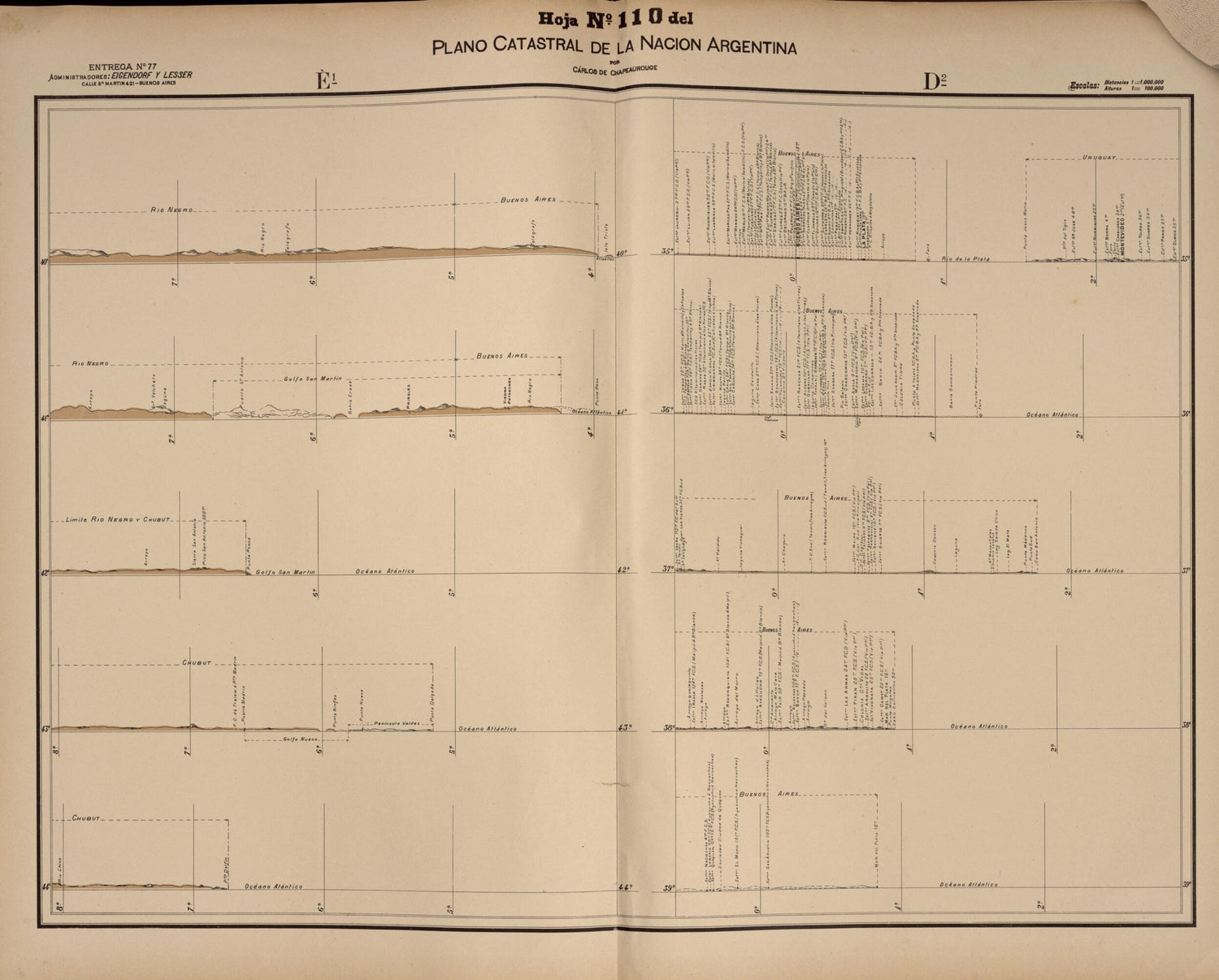 This old map of Plano Catastral De La Nacion Argentina, Hoja No. 110 from Argentina from 1901 was created by Carlos De Chapeaurouge in 1901