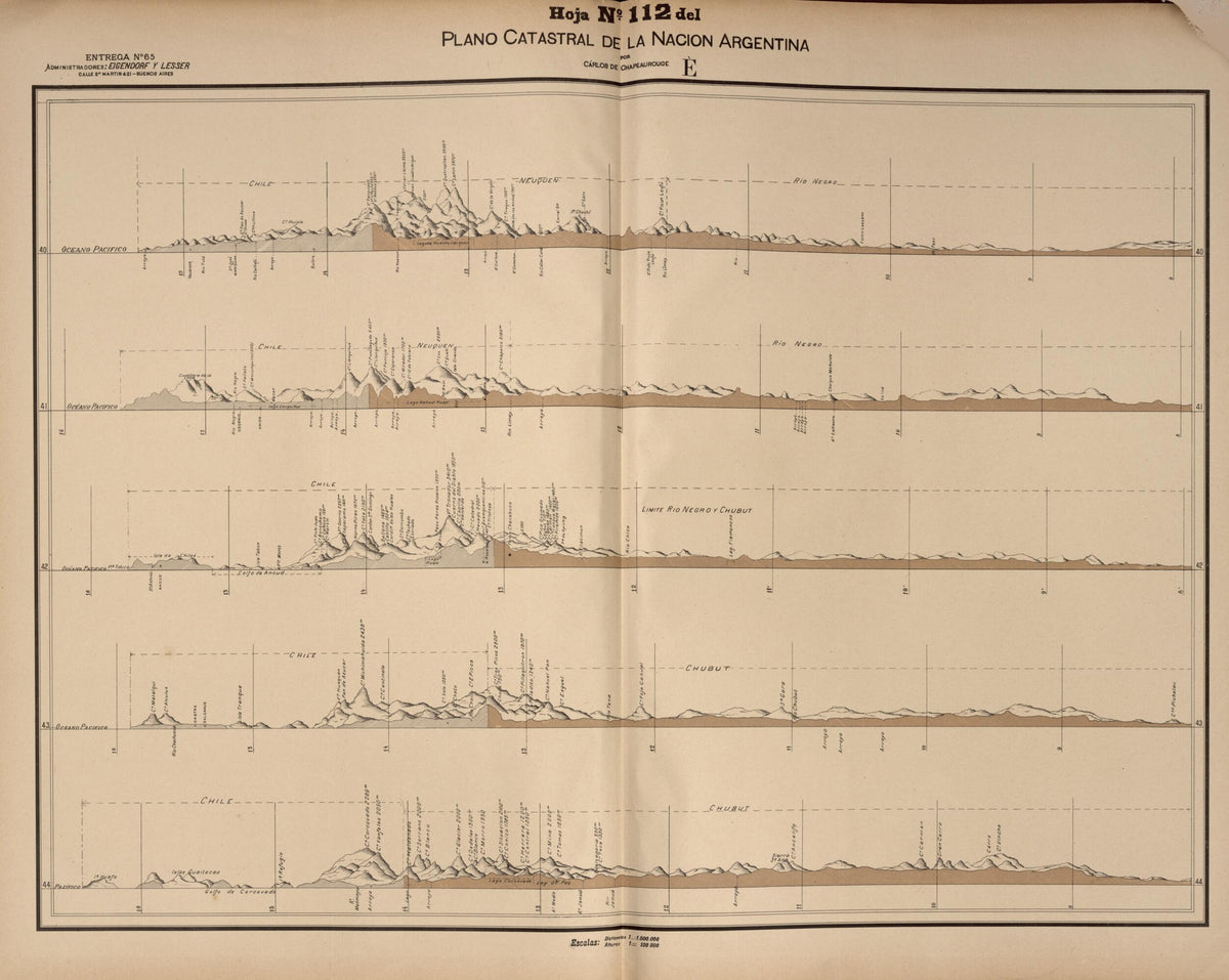 Plano Catastral De La Nacion Argentina, Hoja No. 112 from Argentina 1901 by Relic Map Company