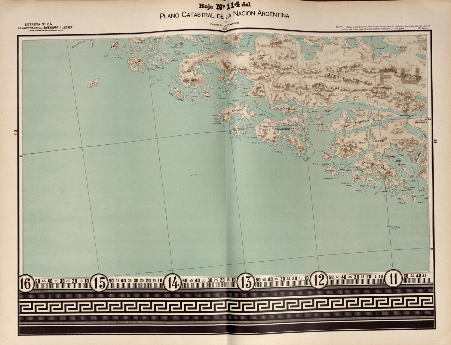 This old map of Plano Catastral De La Nacion Argentina, Hoja No. 114 from Argentina from 1901 was created by Carlos De Chapeaurouge in 1901