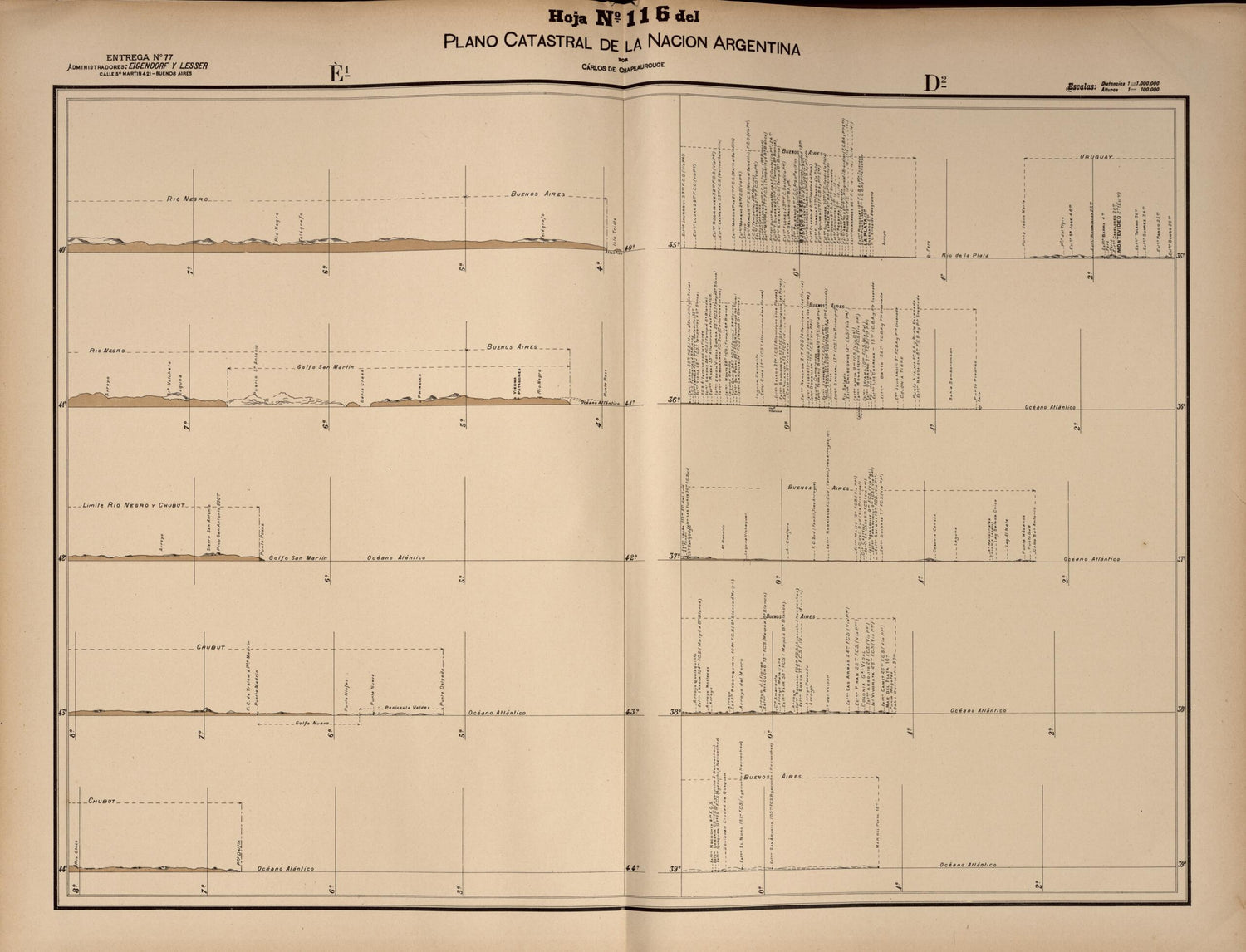 This old map of Plano Catastral De La Nacion Argentina, Hoja No. 116 from Argentina from 1901 was created by Carlos De Chapeaurouge in 1901