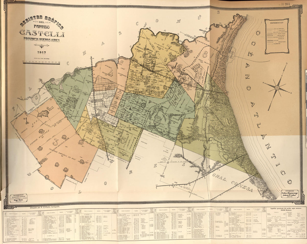 Plano Catastral De La Nacion Argentina, Registro Grafico from Argentina 1901 by Relic Map Company