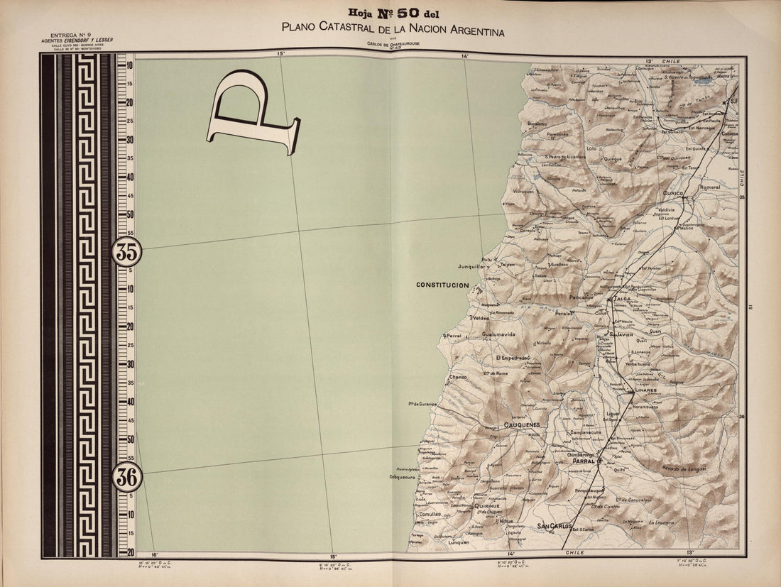 This old map of Plano Catastral De La Nacion Argentina, Hoja No. 50 from Argentina from 1901 was created by Carlos De Chapeaurouge in 1901