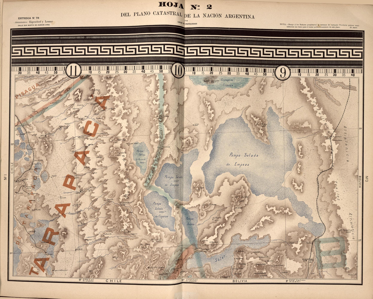 This old map of Plano Catastral De La Nacion Argentina, Hoja No. 2 from Argentina from 1901 was created by Carlos De Chapeaurouge in 1901