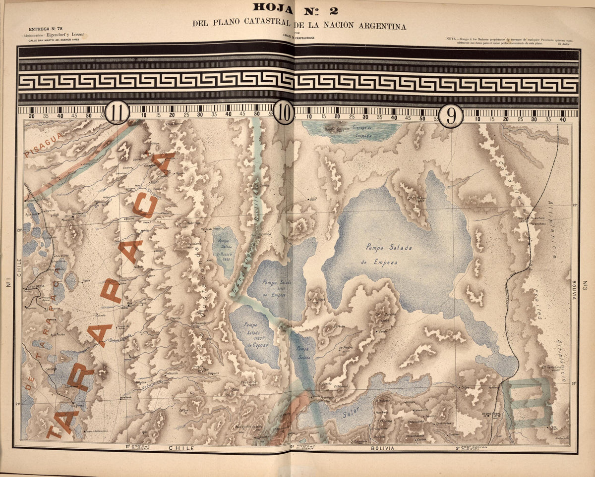 Plano Catastral De La Nacion Argentina, Hoja No. 2 from Argentina 1901 by Relic Map Company