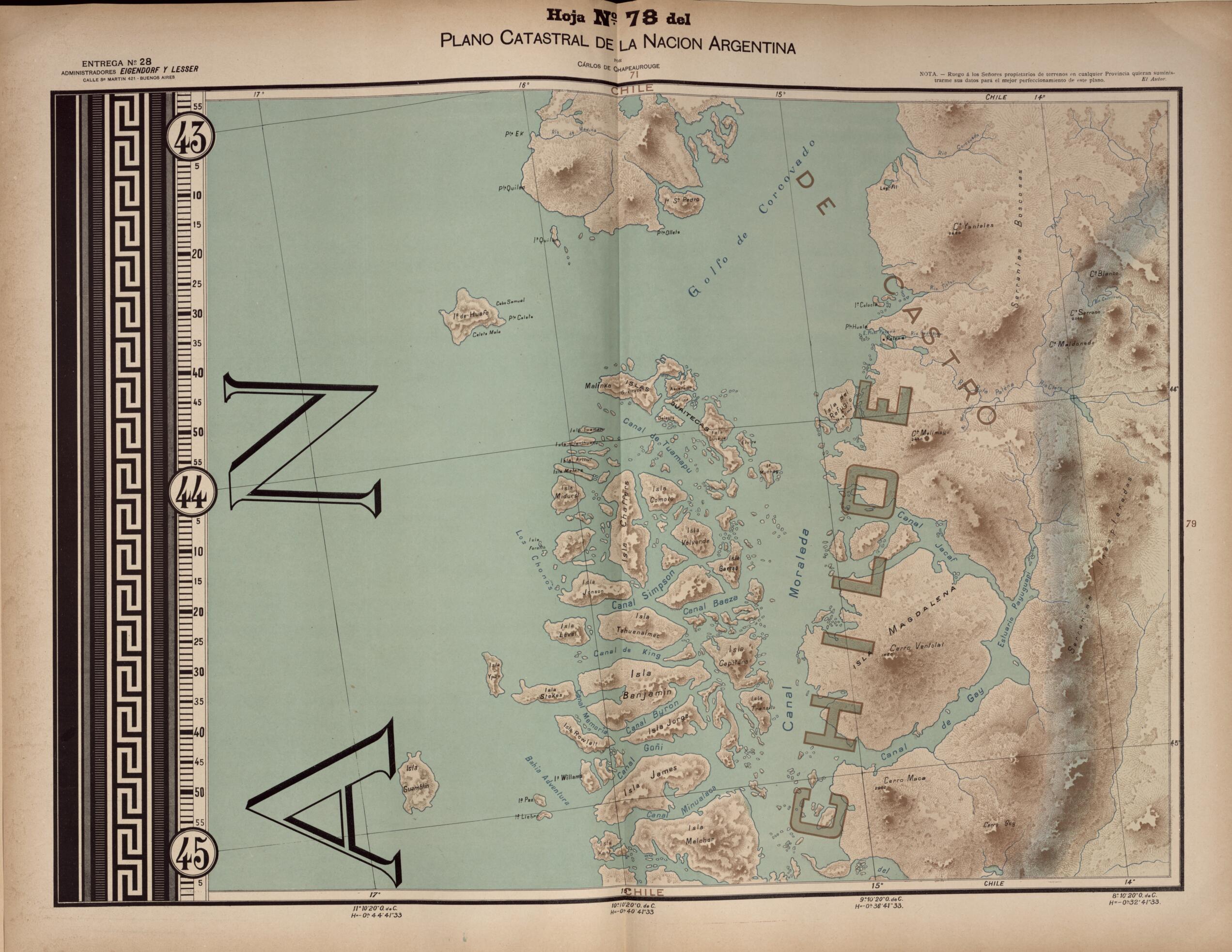 This old map of Plano Catastral De La Nacion Argentina, Hoja No. 78 from Argentina from 1901 was created by Carlos De Chapeaurouge in 1901