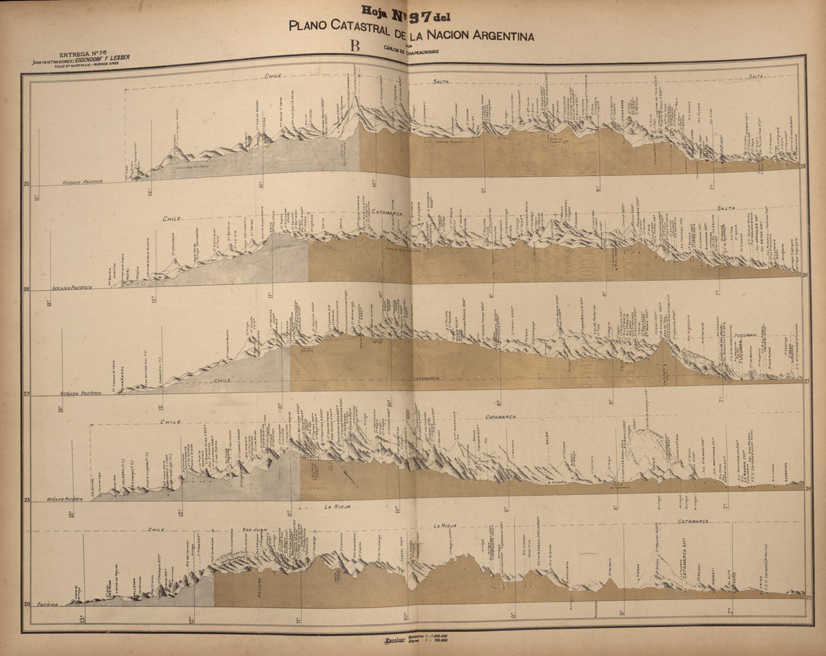 Plano Catastral De La Nacion Hoja No. 97 from República Argentina 1905 by Relic Map Company
