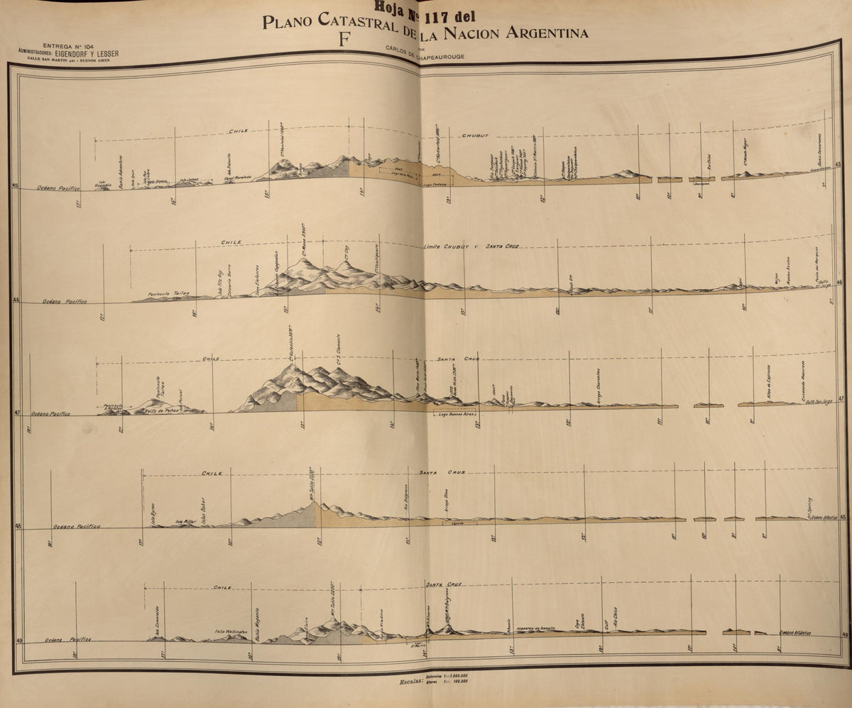 Plano Catastral De La Nacion Hoja No. 117 from República Argentina 1905 by Relic Map Company