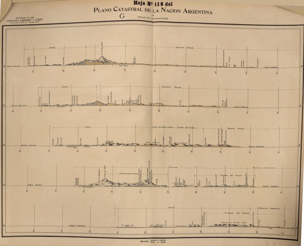 Plano Catastral De La Nacion Hoja No. 118 from República Argentina 1905 by Relic Map Company