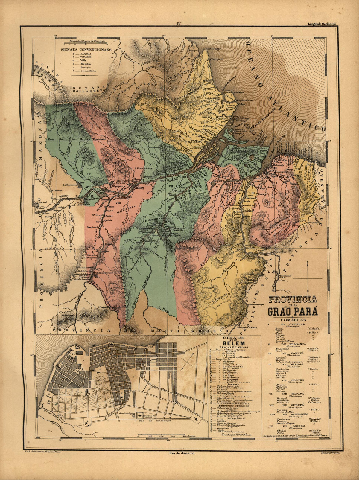Provincia Do Grao Para from Atlas Do Imperio Do Brazil 1868 by Relic Map Company