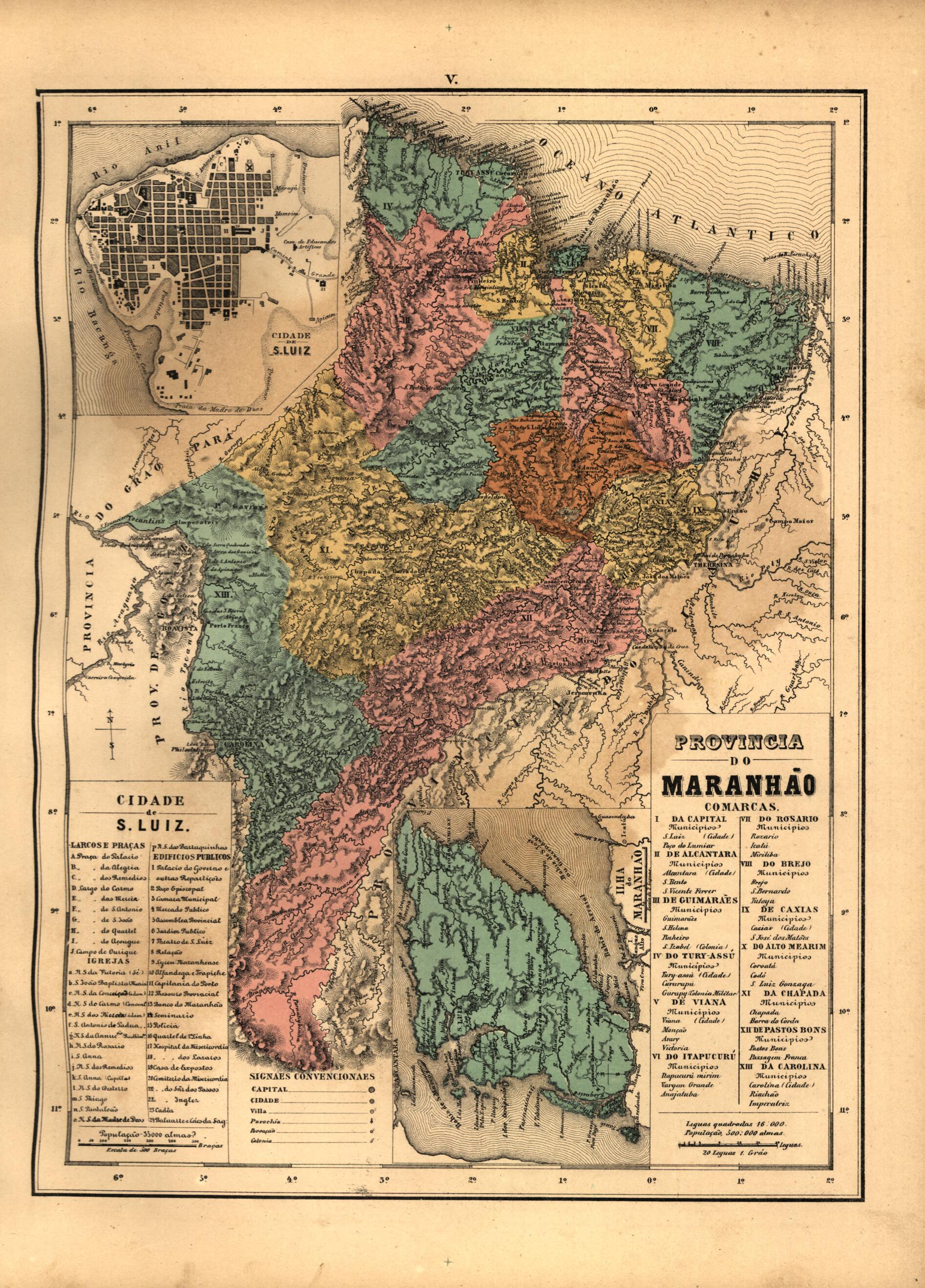 This old map of Provincia Do Maranhao from Atlas Do Imperio Do Brazil from 1868 was created by Cândido Mendes in 1868