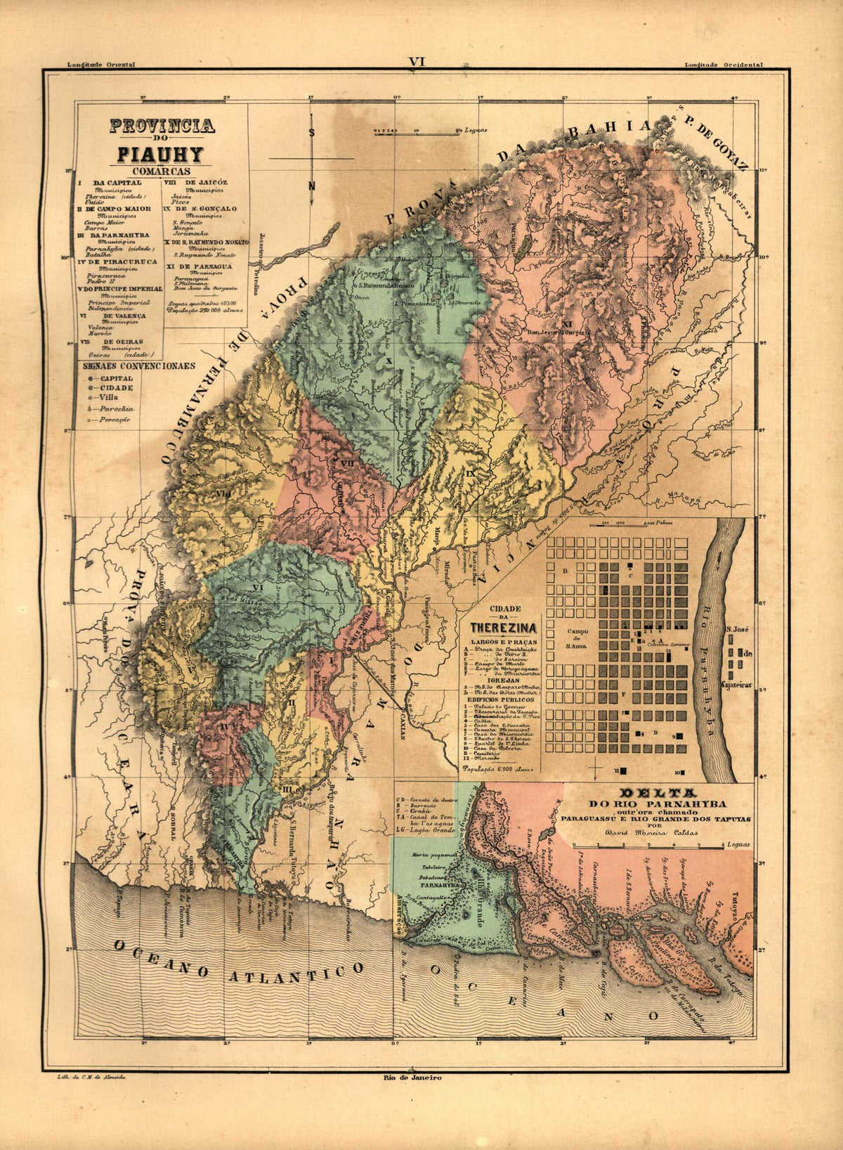 Provincia Do Piauhy from Atlas Do Imperio Do Brazil 1868 by Relic Map Company