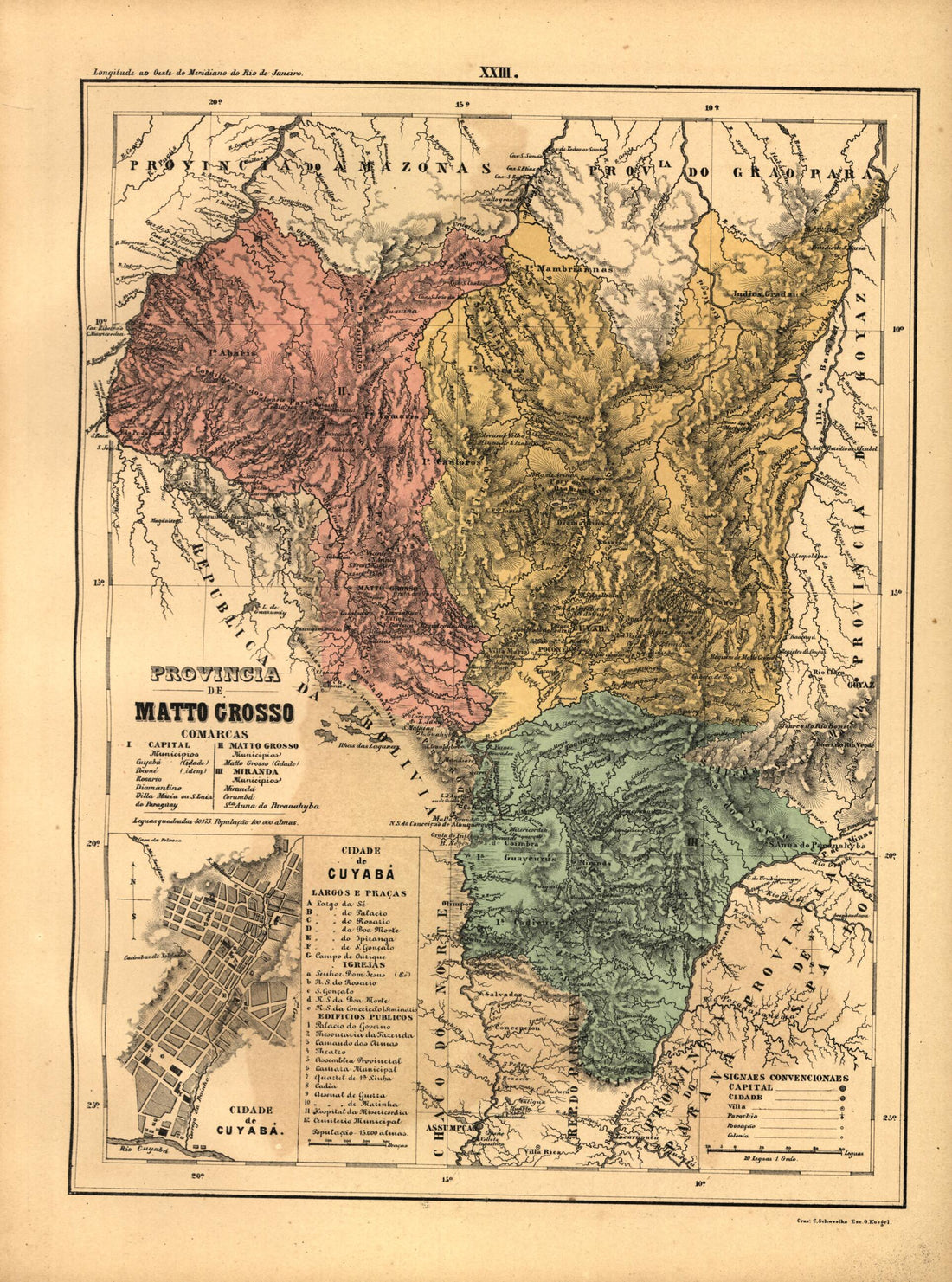This old map of Provincia De Goyas from Atlas Do Imperio Do Brazil from 1868 was created by Cândido Mendes in 1868