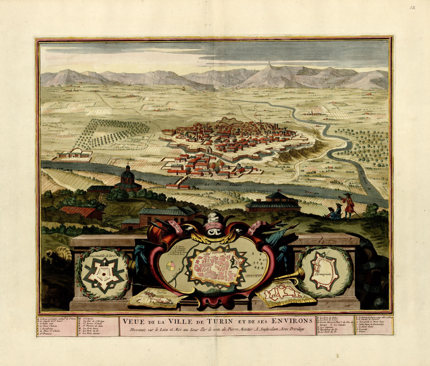 This old map of Veue De La Ville De Turin Et Ses Environs from a Collection of Plans of Fortifications and Battles, 1684-from 1709 from 1709 was created by Anna Beeck in 1709