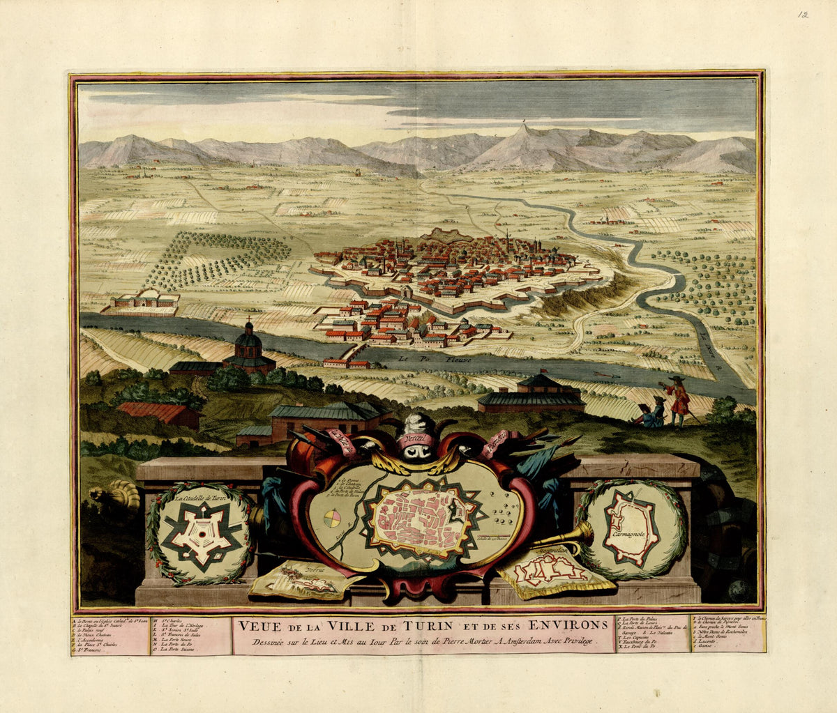 Veue De La Ville De Turin Et Ses Environs from a Collection of Plans of Fortifications and Battles, 1684-1709 by Relic Map Company