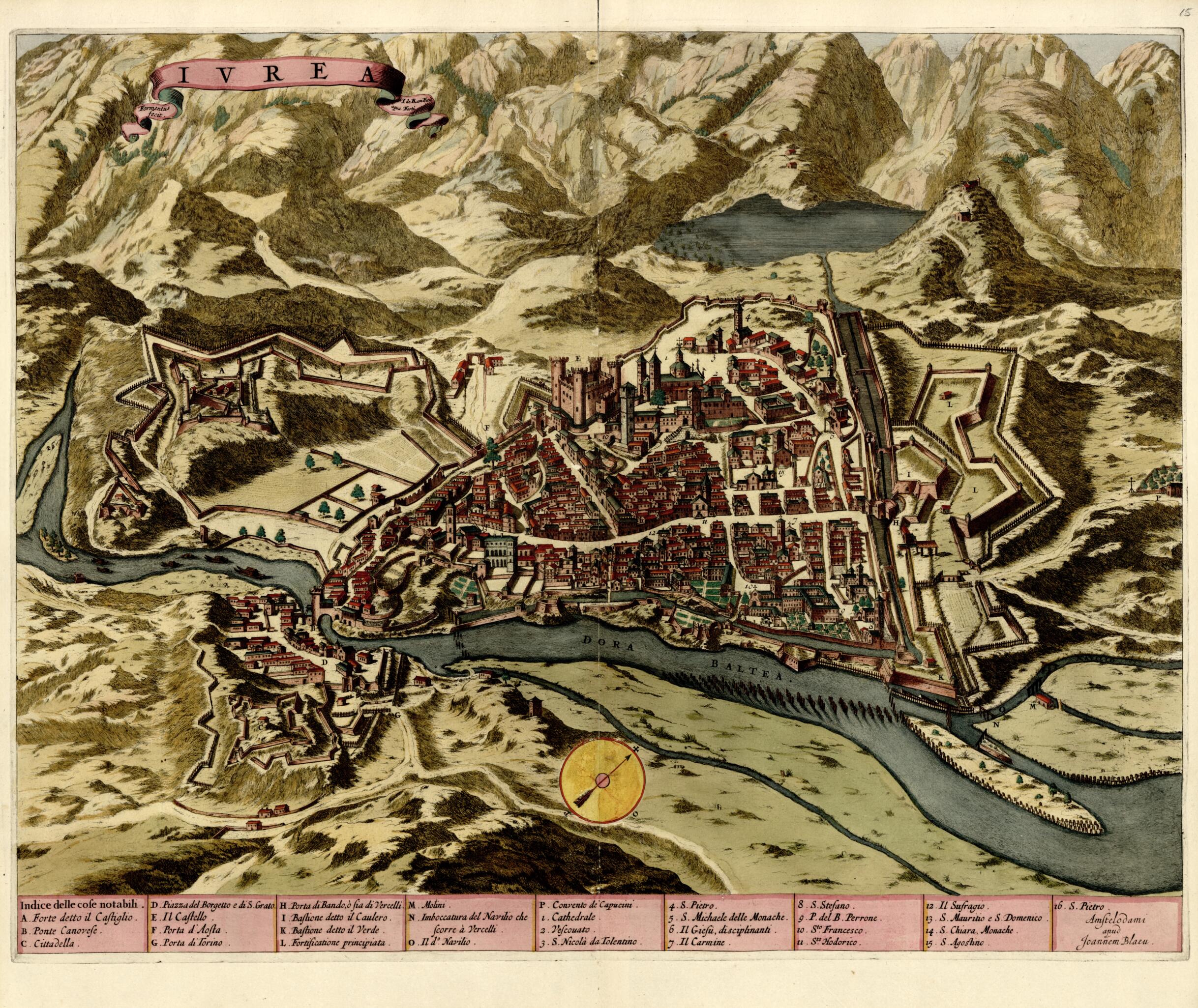 This old map of Ivrea. Formentus Fecit. from a Collection of Plans of Fortifications and Battles, 1684-from 1709 from 1709 was created by Anna Beeck in 1709
