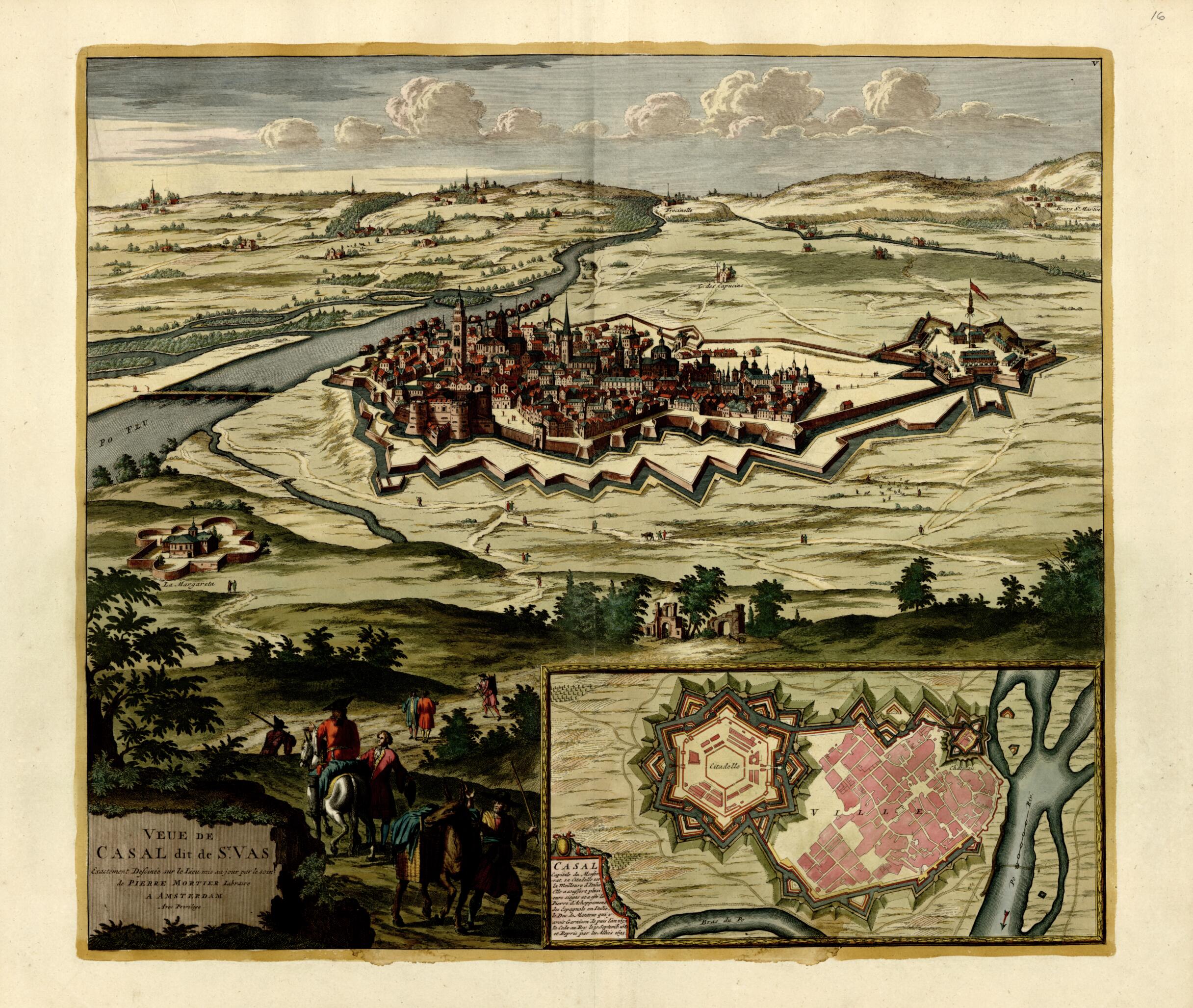 This old map of Veue De Casal Dit De St. Vas Dessinee Sur Lieu Mis Au Jour from a Collection of Plans of Fortifications and Battles, 1684-from 1709 from 1709 was created by Anna Beeck in 1709