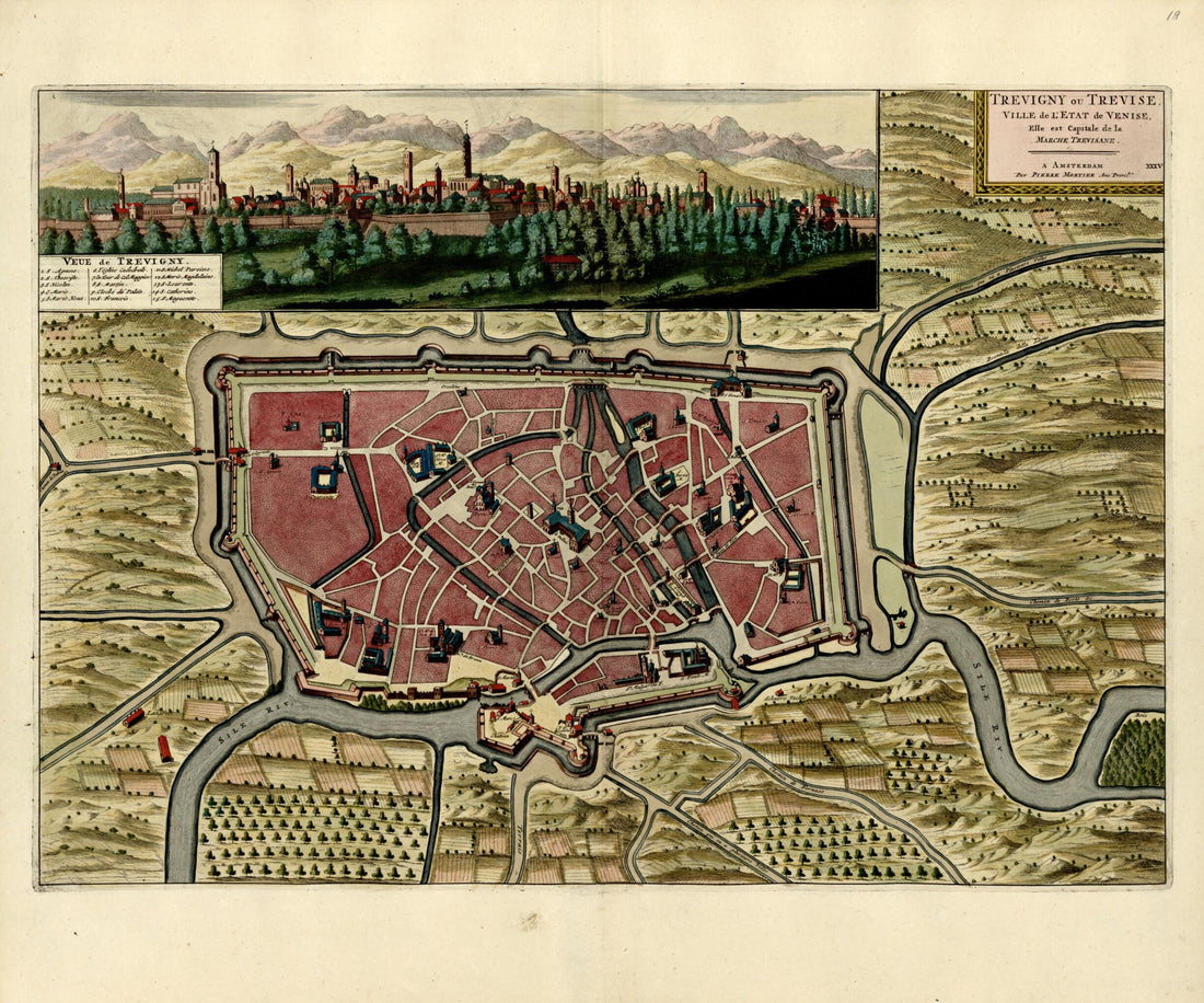 This old map of Trevigny Ou Trevise from a Collection of Plans of Fortifications and Battles, 1684-from 1709 from 1709 was created by Anna Beeck in 1709