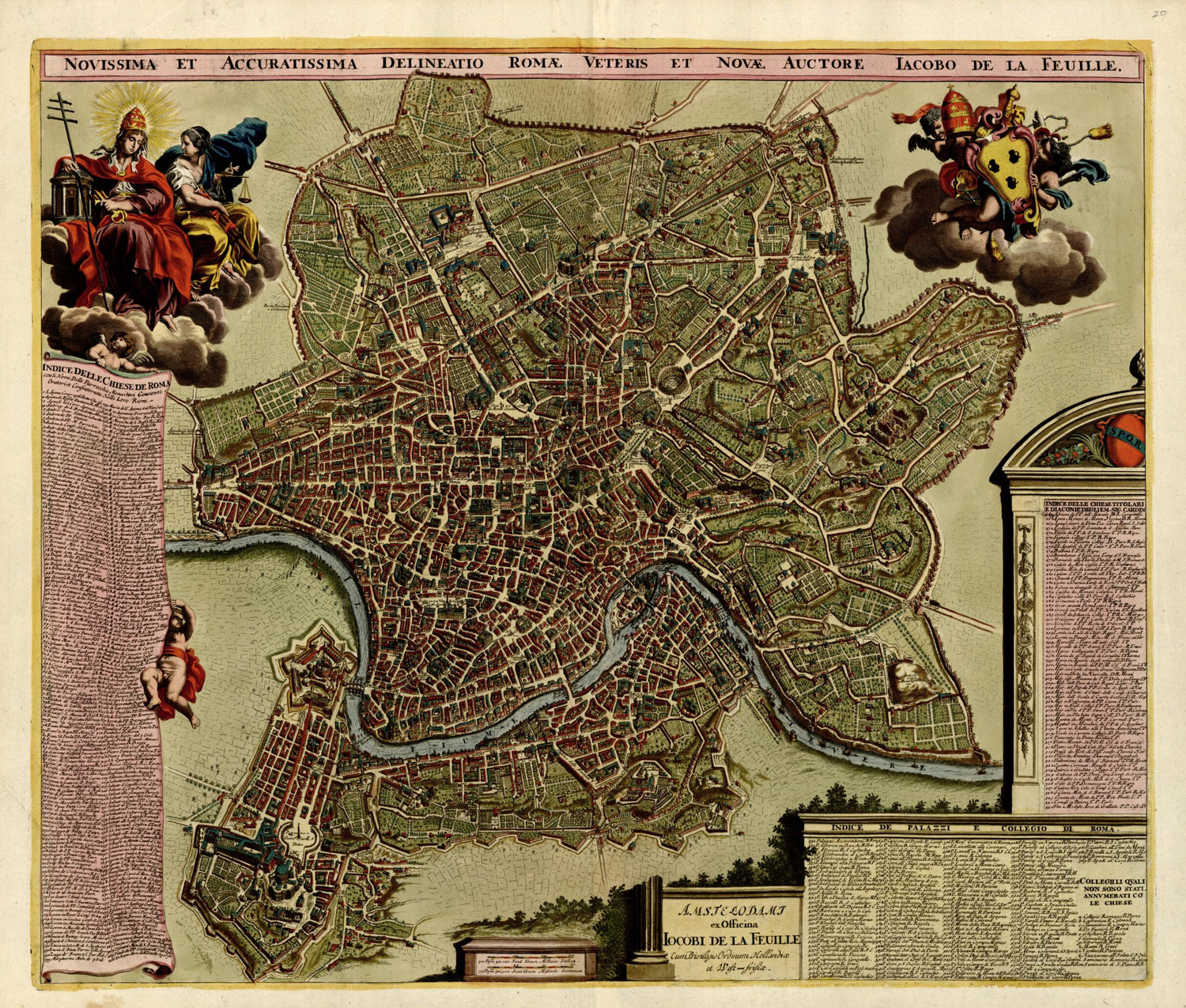 This old map of Novissima Et Accuratissima Delineatio Romae from a Collection of Plans of Fortifications and Battles, 1684-from 1709 from 1709 was created by Anna Beeck in 1709