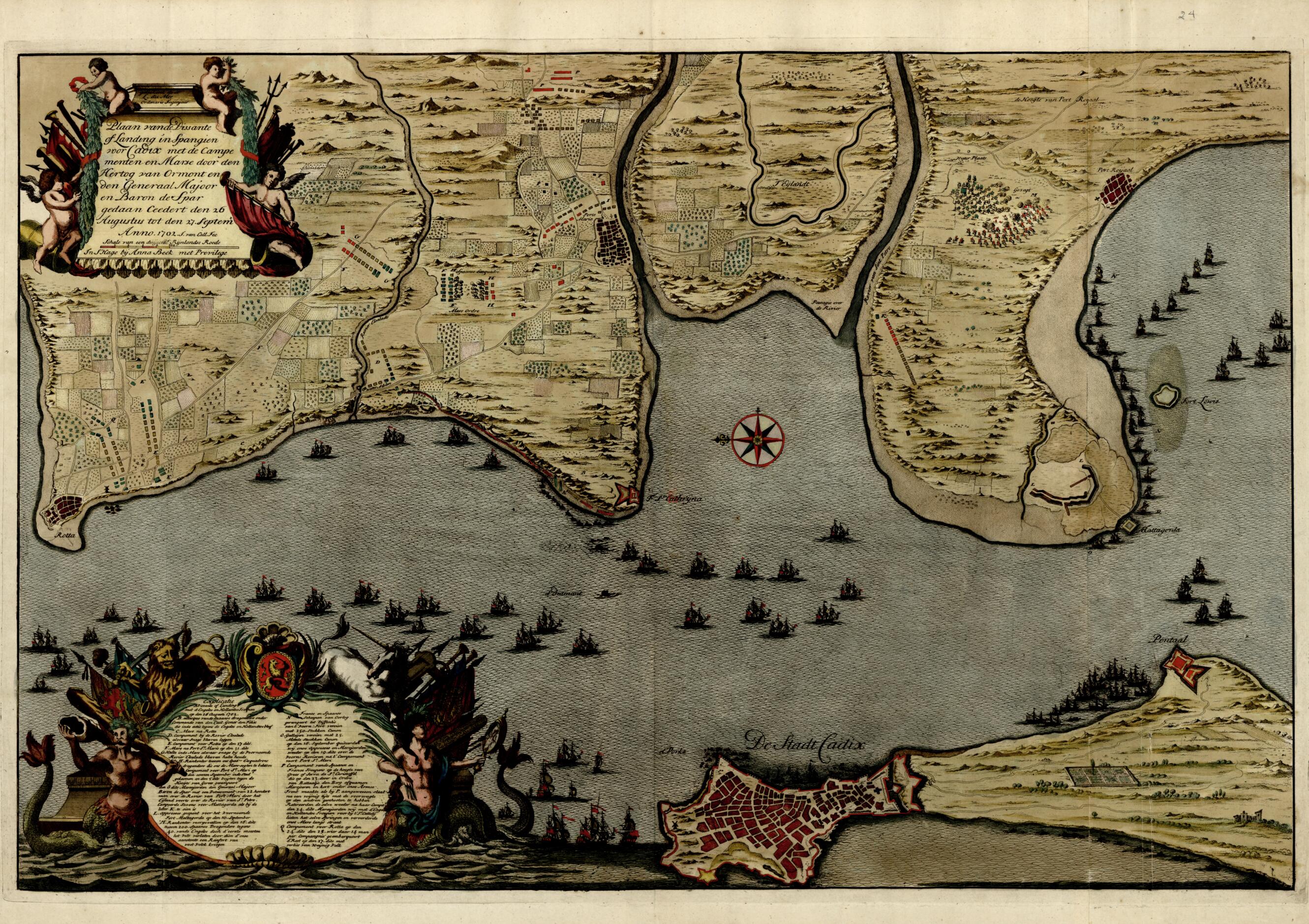 This old map of Geteekent from a Collection of Plans of Fortifications and Battles, 1684-from 1709 from 1709 was created by Anna Beeck in 1709
