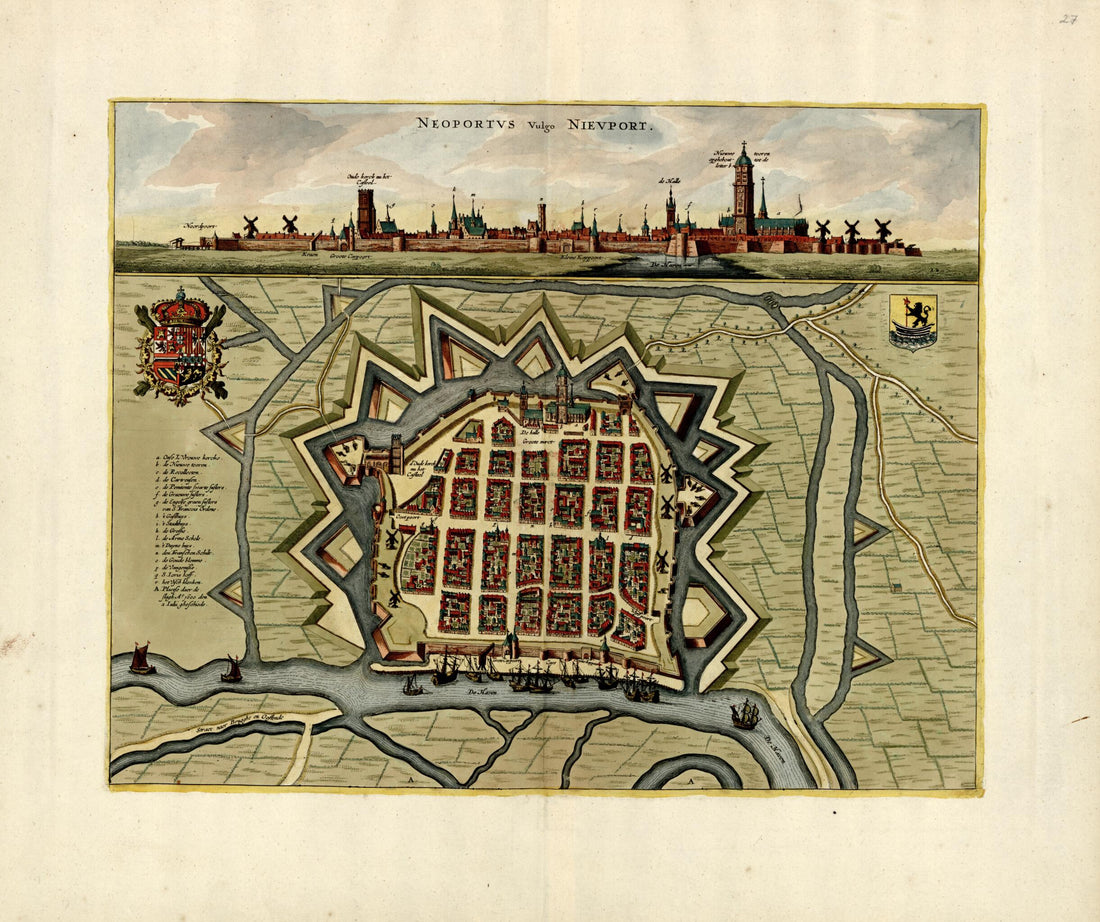 This old map of Neoportvs Vulgo Nievport from a Collection of Plans of Fortifications and Battles, 1684-from 1709 from 1709 was created by Anna Beeck in 1709