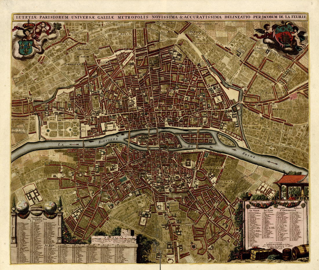 This old map of Lutetiae Parisiorum Universae Galliae Metropolis from a Collection of Plans of Fortifications and Battles, 1684-from 1709 from 1709 was created by Anna Beeck in 1709