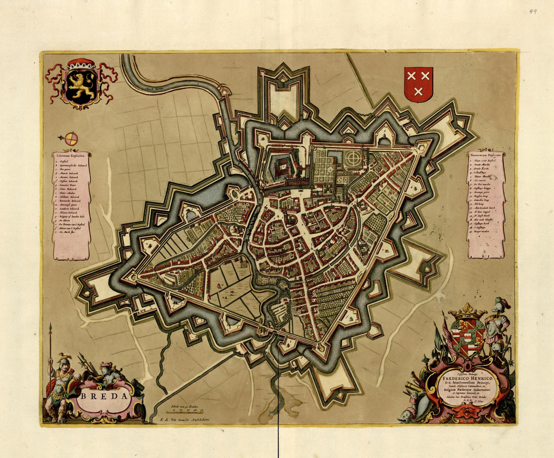 This old map of Breda from a Collection of Plans of Fortifications and Battles, 1684-from 1709 from 1709 was created by Anna Beeck in 1709