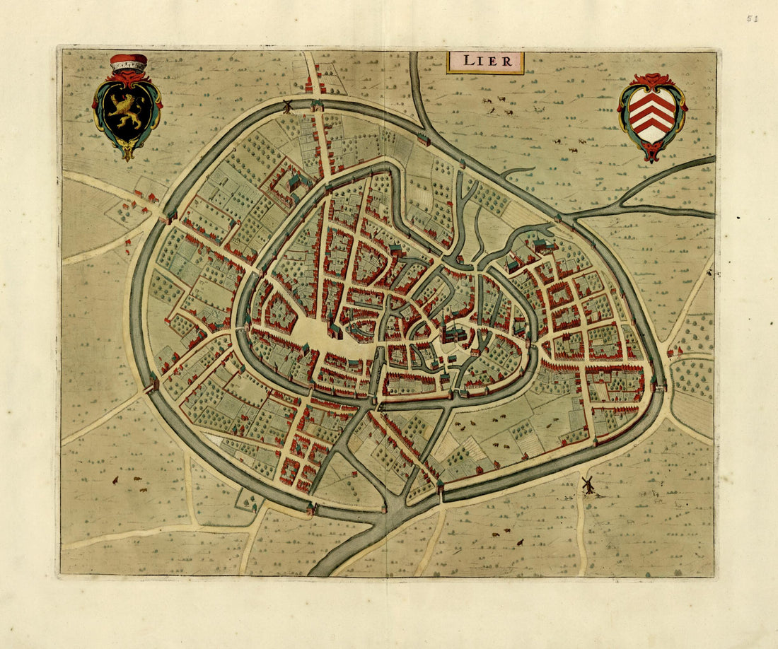 This old map of Lier from a Collection of Plans of Fortifications and Battles, 1684-from 1709 from 1709 was created by Anna Beeck in 1709