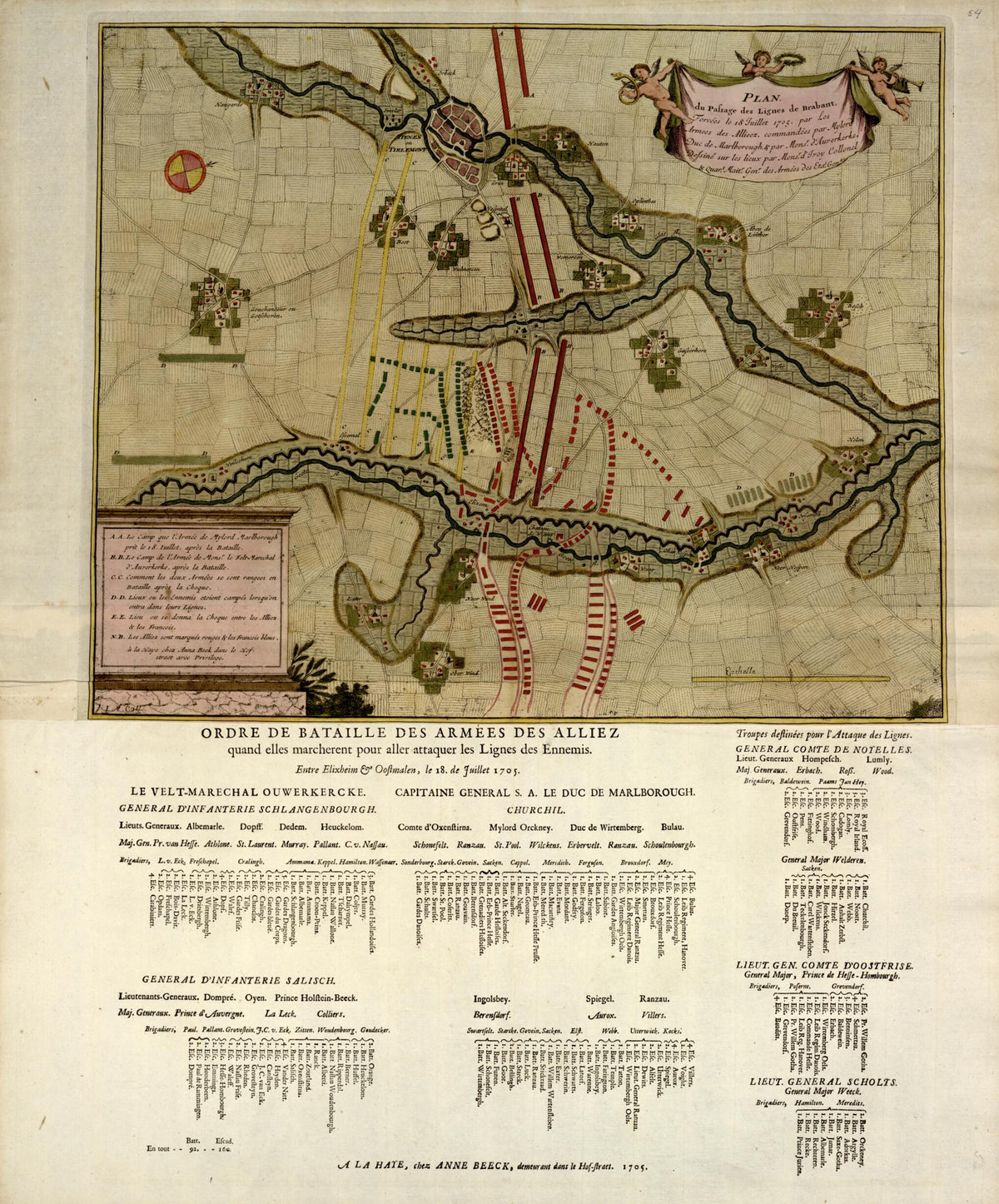 Plan Du Passage Des Lignes De Brabant from a Collection of Plans of Fortifications and Battles, 1684-1709 by Relic Map Company