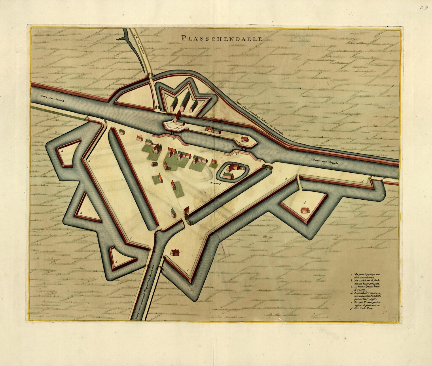 This old map of Plasschendaele from a Collection of Plans of Fortifications and Battles, 1684-from 1709 from 1709 was created by Anna Beeck in 1709